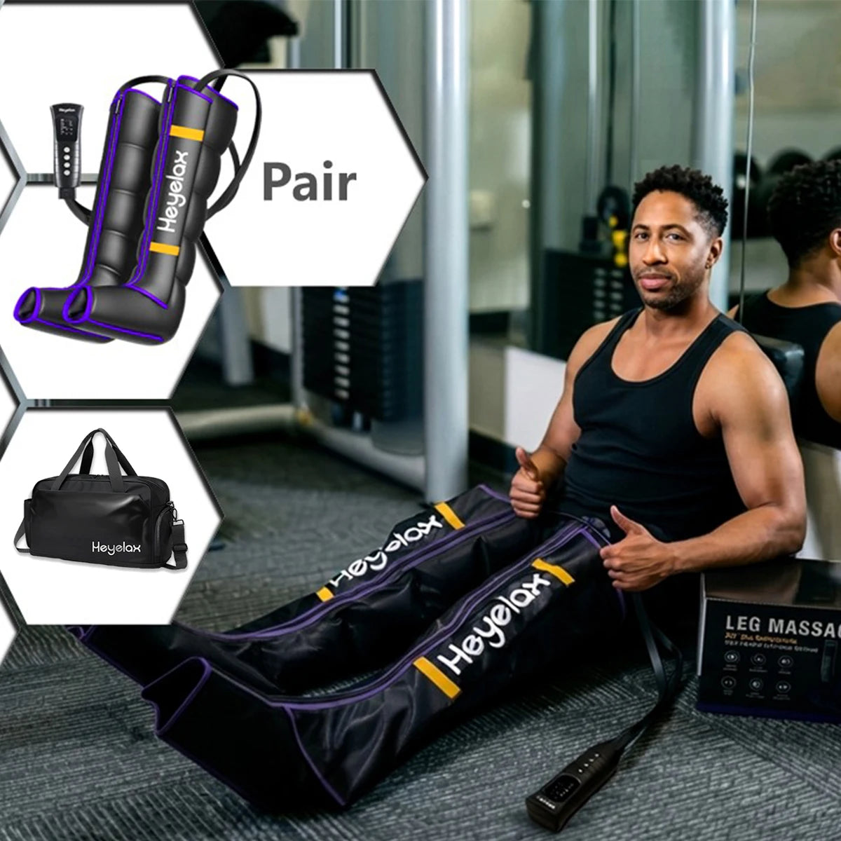 Heyelax Air Compression Leg Massager For Muscle Recovery And Circulation