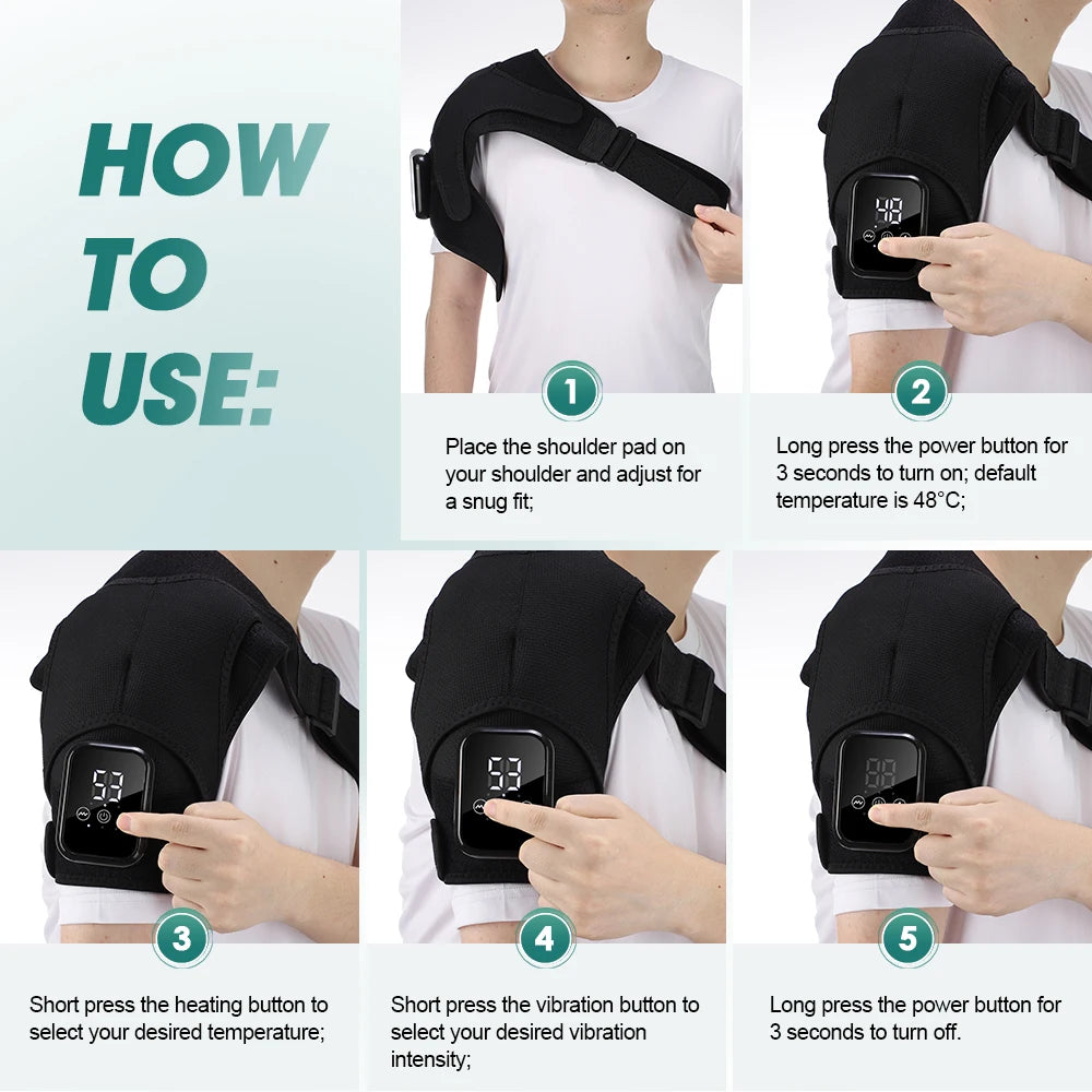Hailicare Heated Shoulder Wrap Cordless Massage With Vibration