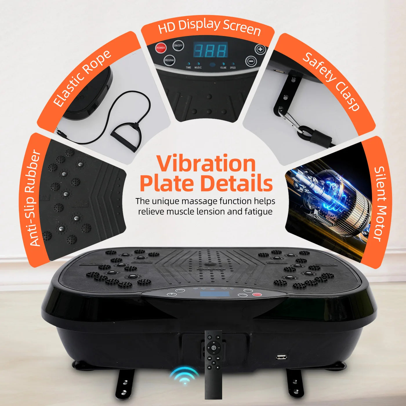 Portable Full Body Vibration Exercise Plate With Remote Control