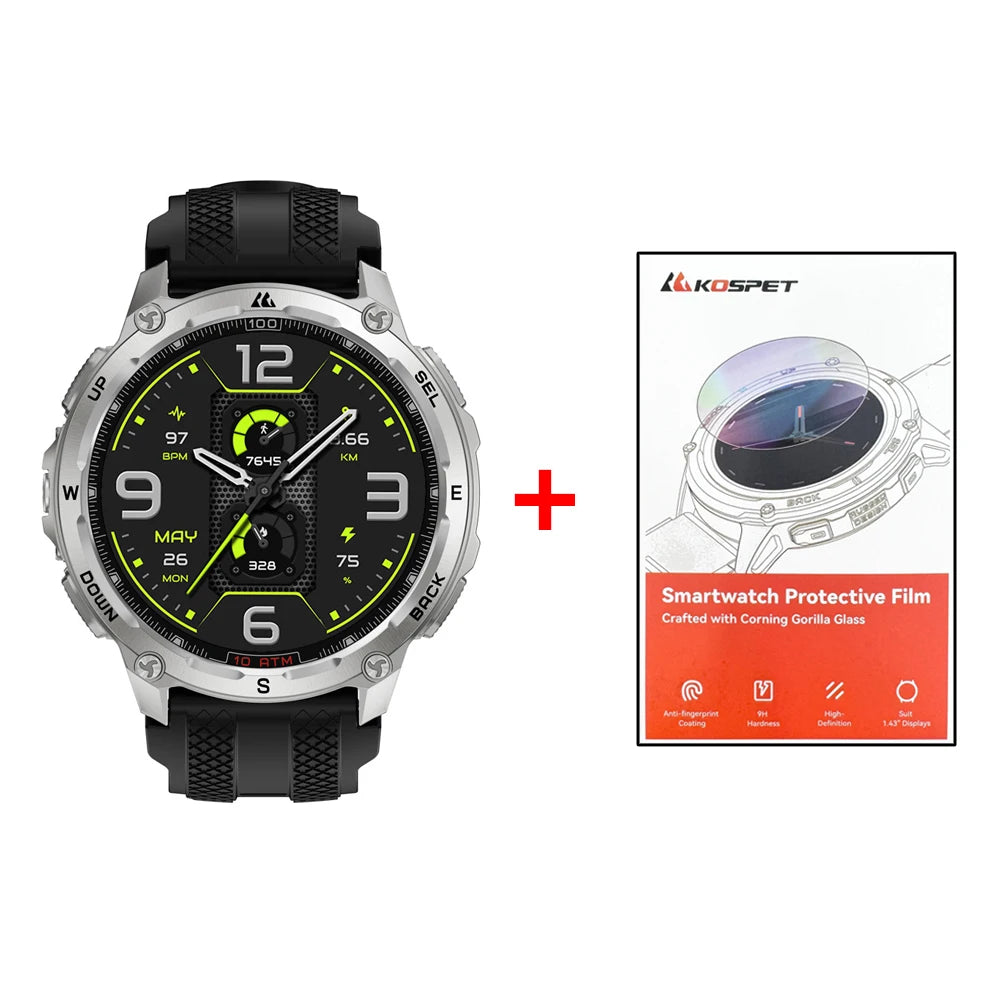 KOSPET Tank T4 Smartwatch GPS Offline Maps Heart Rate Monitoring