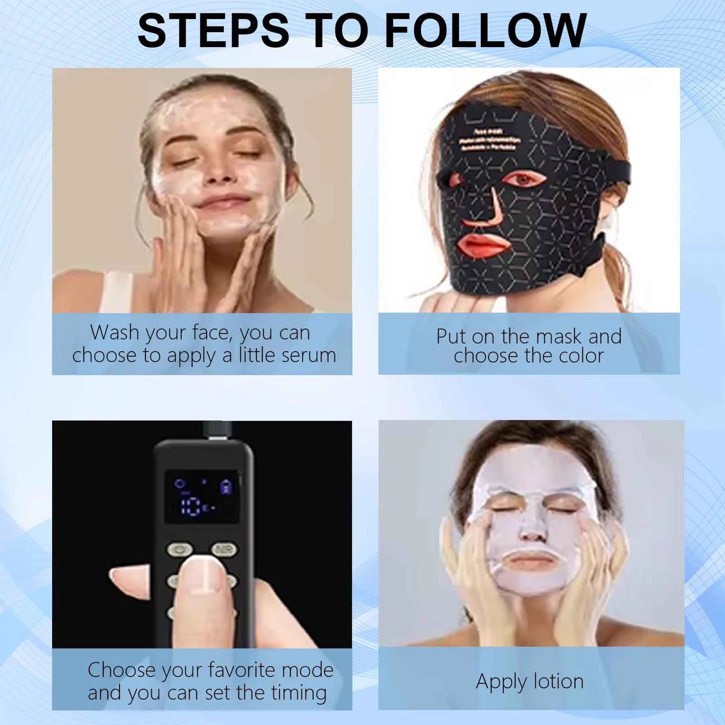 Portable Led Light Therapy Mask For Facial Skin Rejuvenation