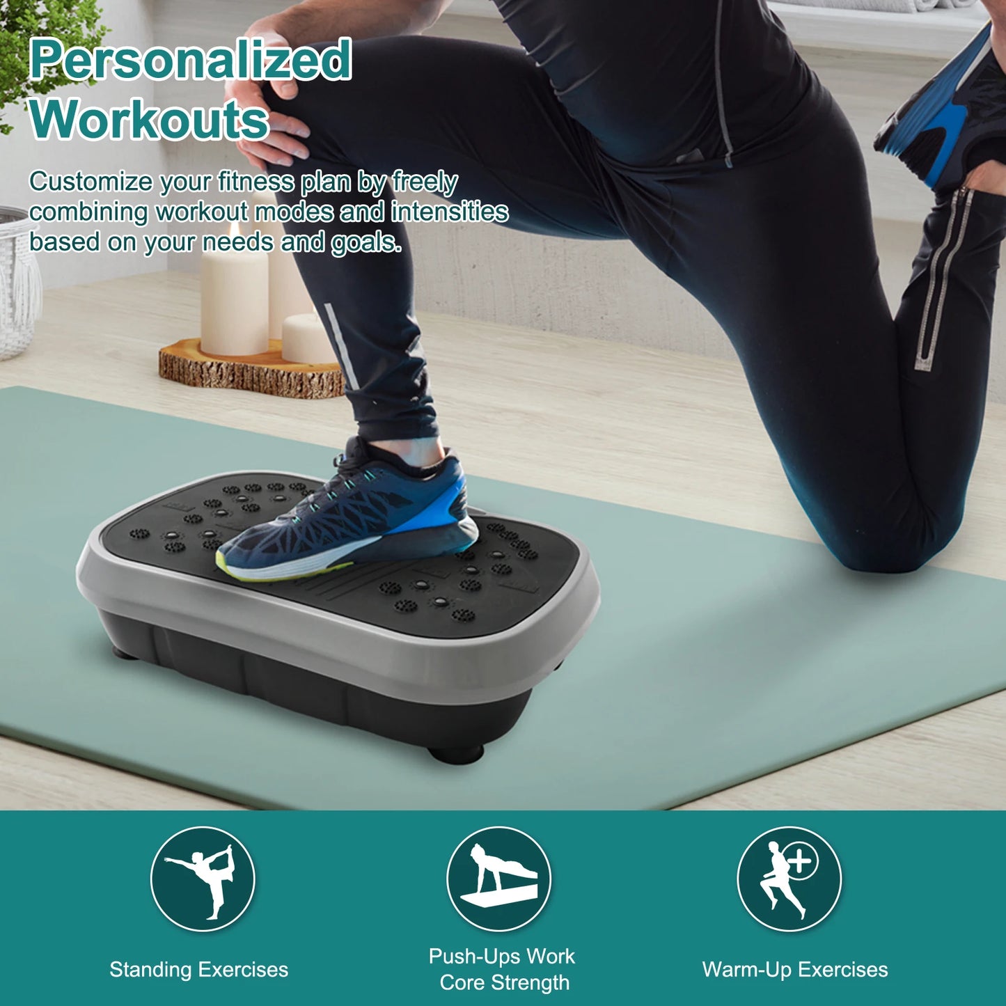 Portable Full Body Vibration Exercise Plate With Remote Control
