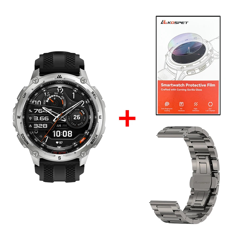 KOSPET Tank T4 Smartwatch GPS Offline Maps Heart Rate Monitoring