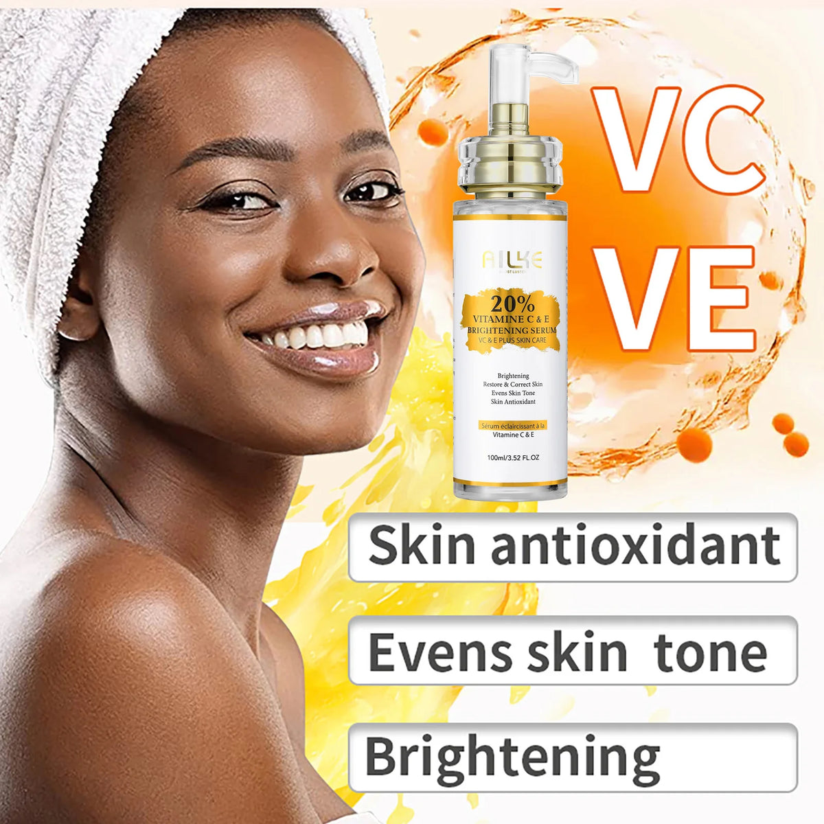 AILKE Vitamin C and E Brightening Dark Spot Moisturizing Serum