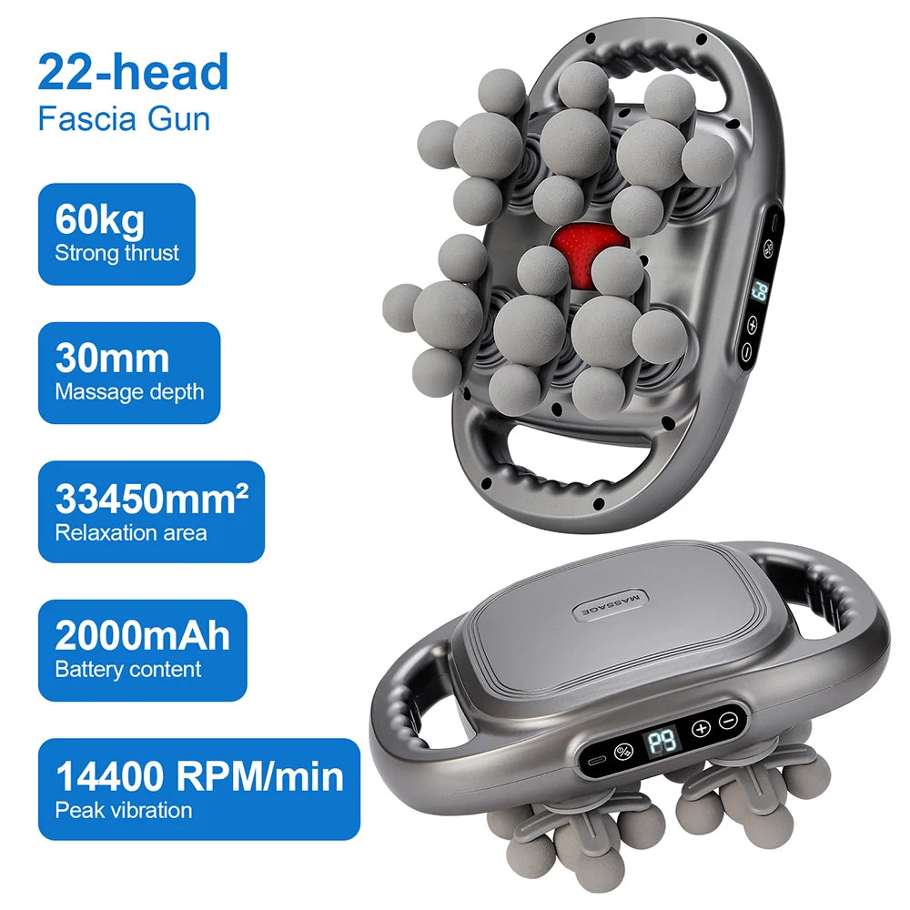 Foreverlily 16-Head Fascia Gun High-Frequency Vibration Massage
