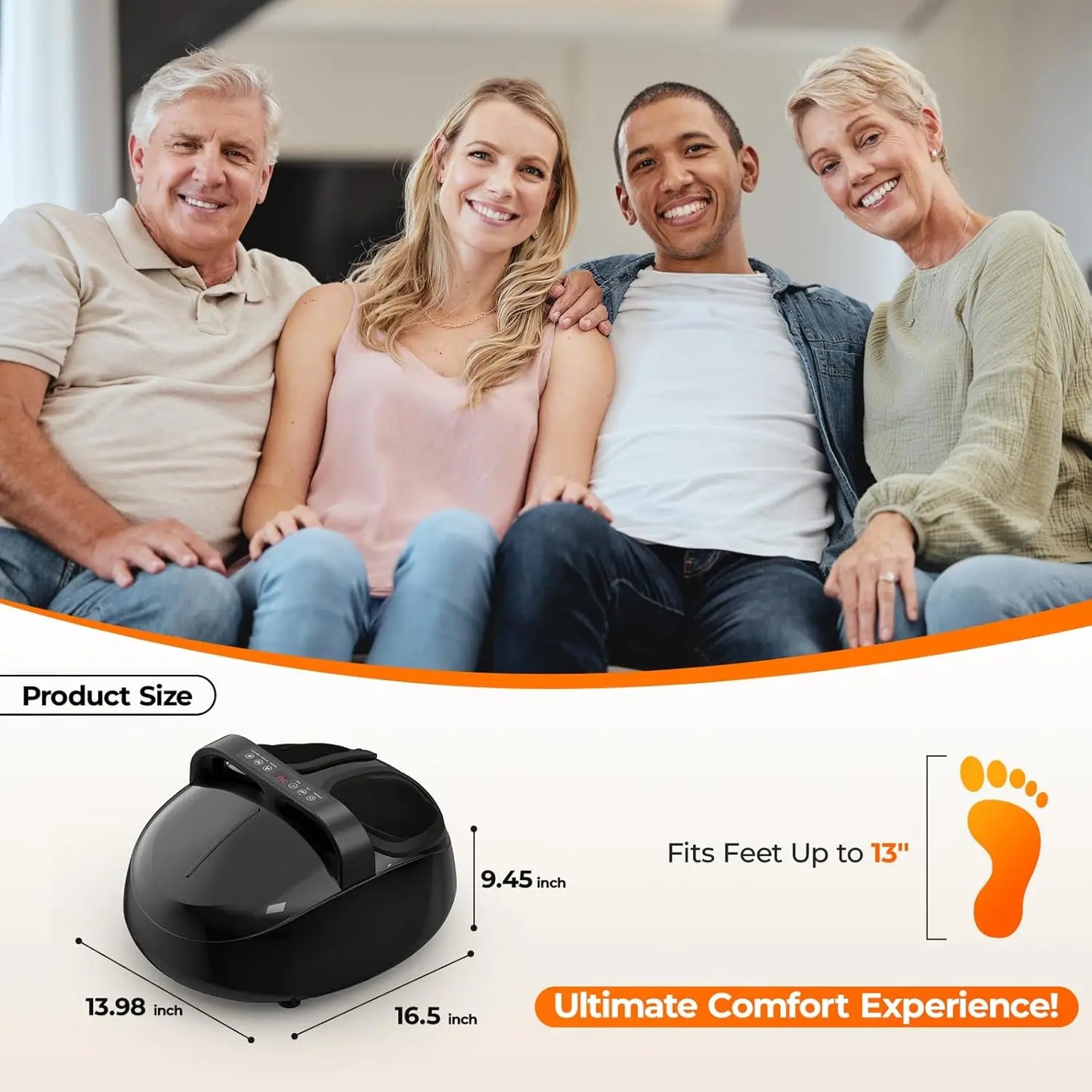 HTM Shiatsu Foot Massager With Air Compression 9 Levels