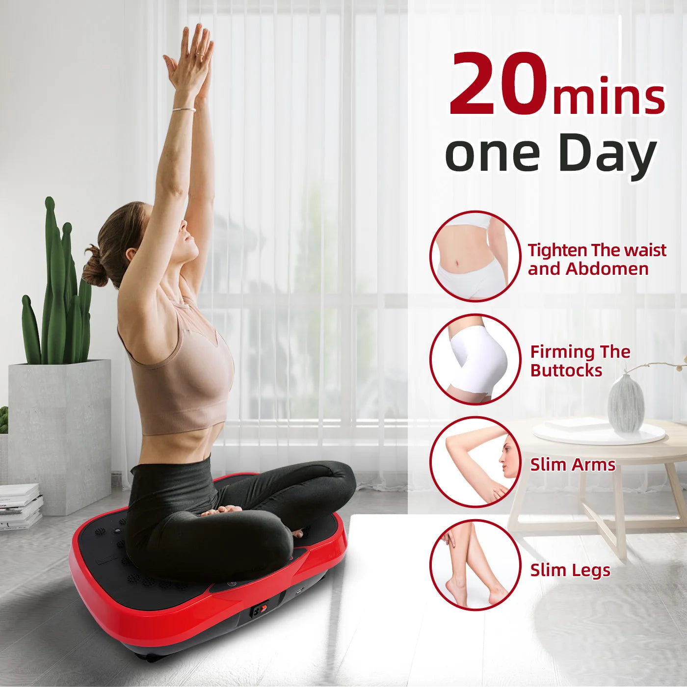 Portable Full Body Vibration Exercise Plate With Remote Control