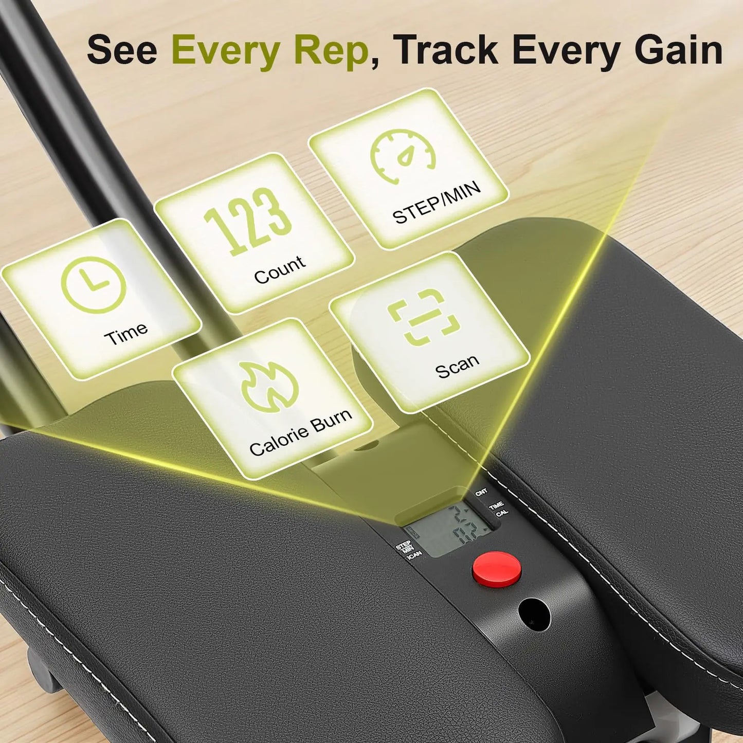 150kg Adjustable Abs Trainer Home Gym Core Machine Digital Counter