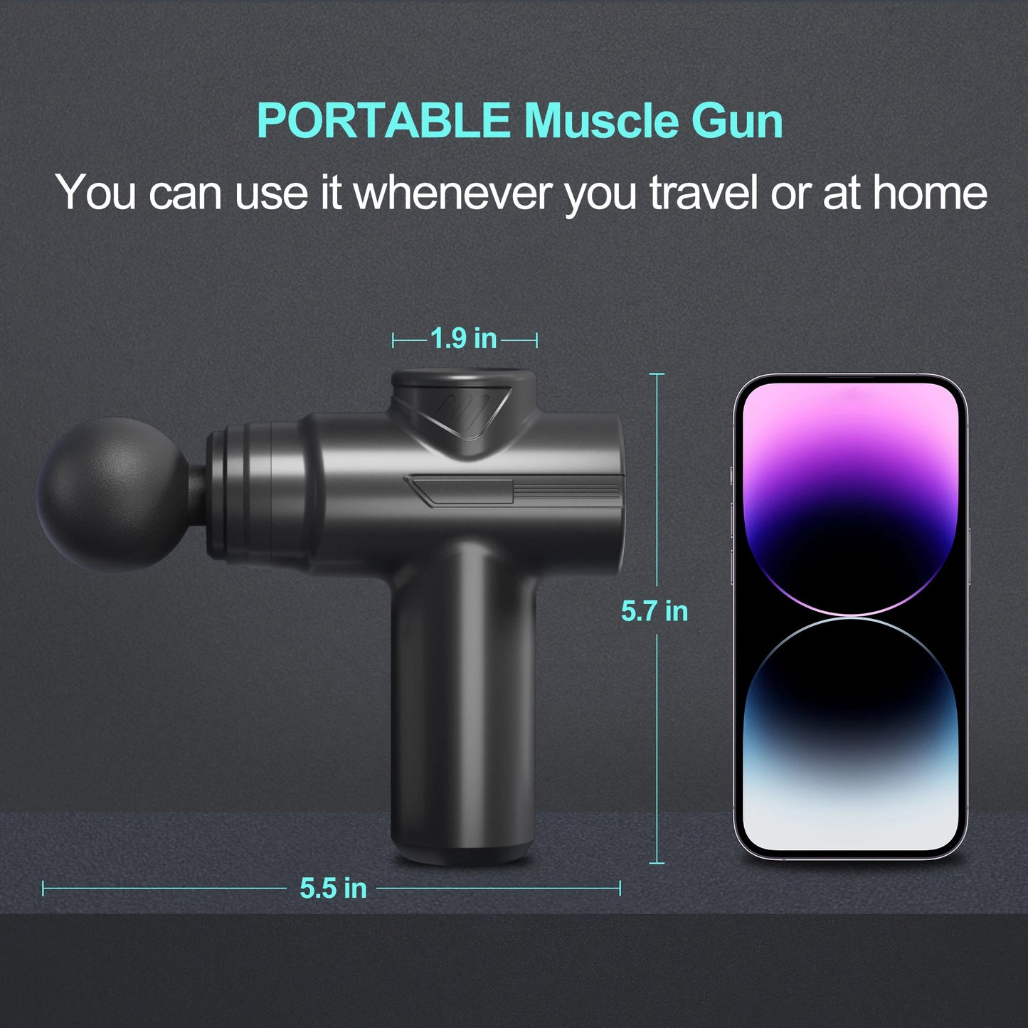 LEERCON Mini Massage Gun With 6 Speeds And 4 Heads