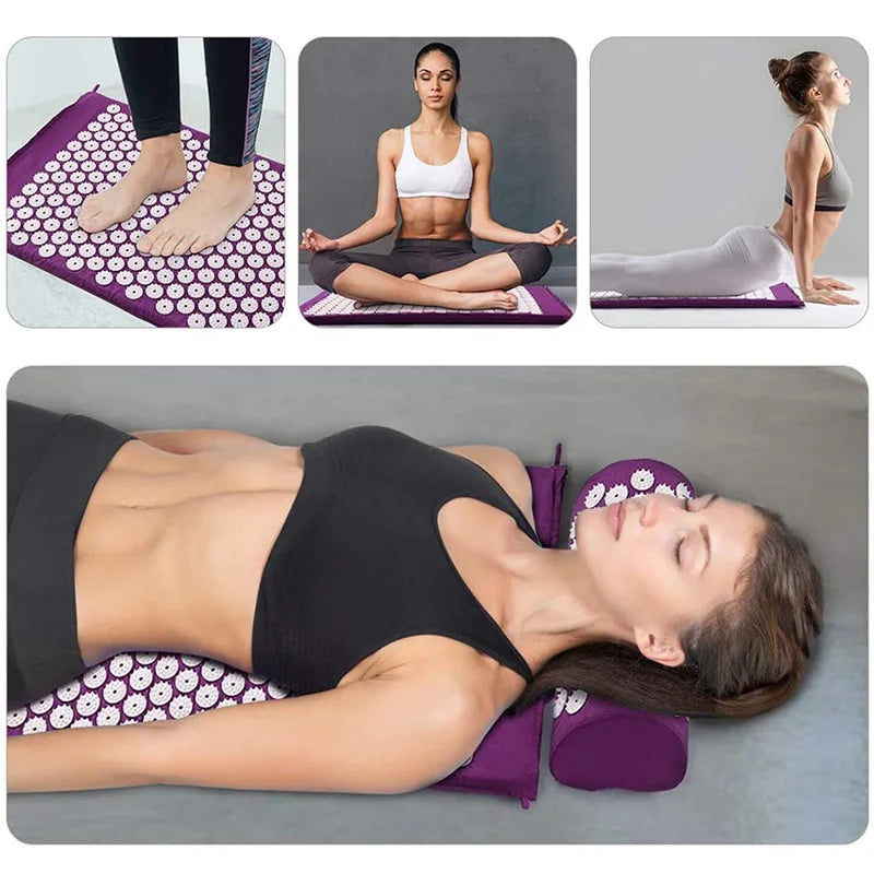 Acupressure Mat And Pillow Set For Neck Back Pain Relief