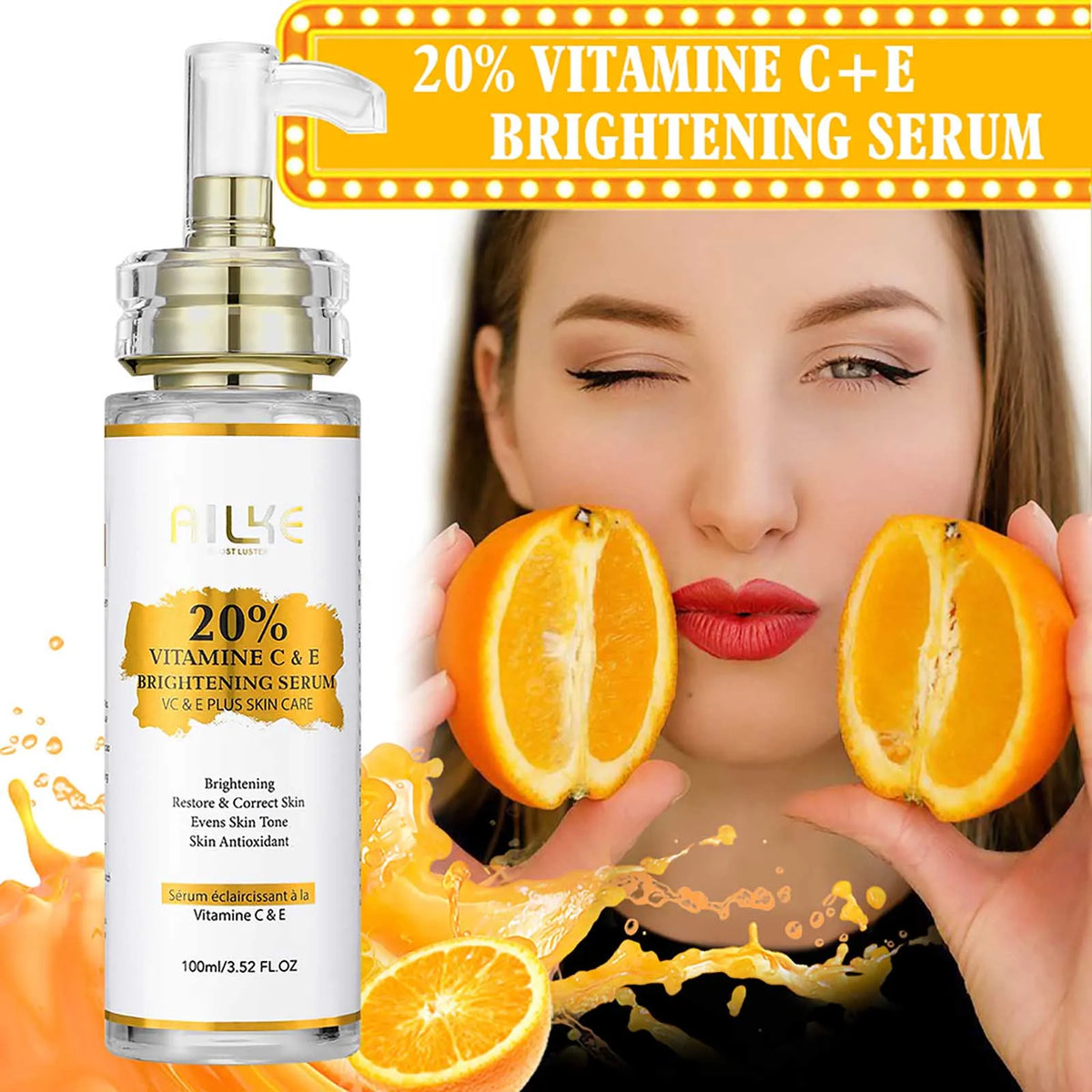 AILKE Vitamin C and E Brightening Dark Spot Moisturizing Serum