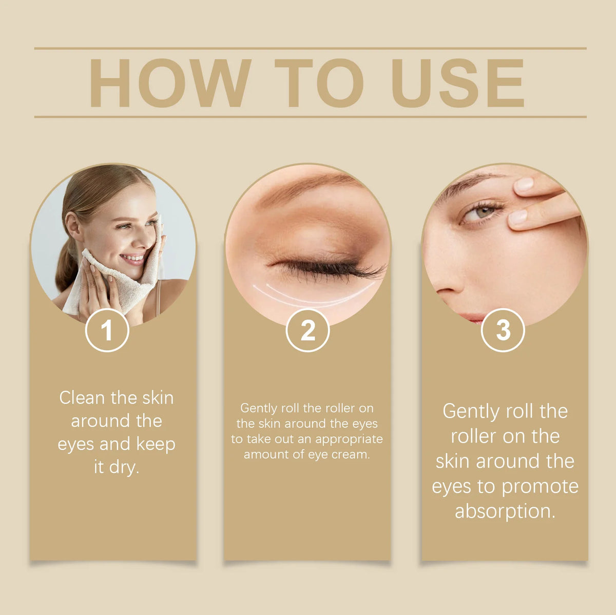Jaysuing Coffee Eye Cream Roller For Dark Circles And Puffiness