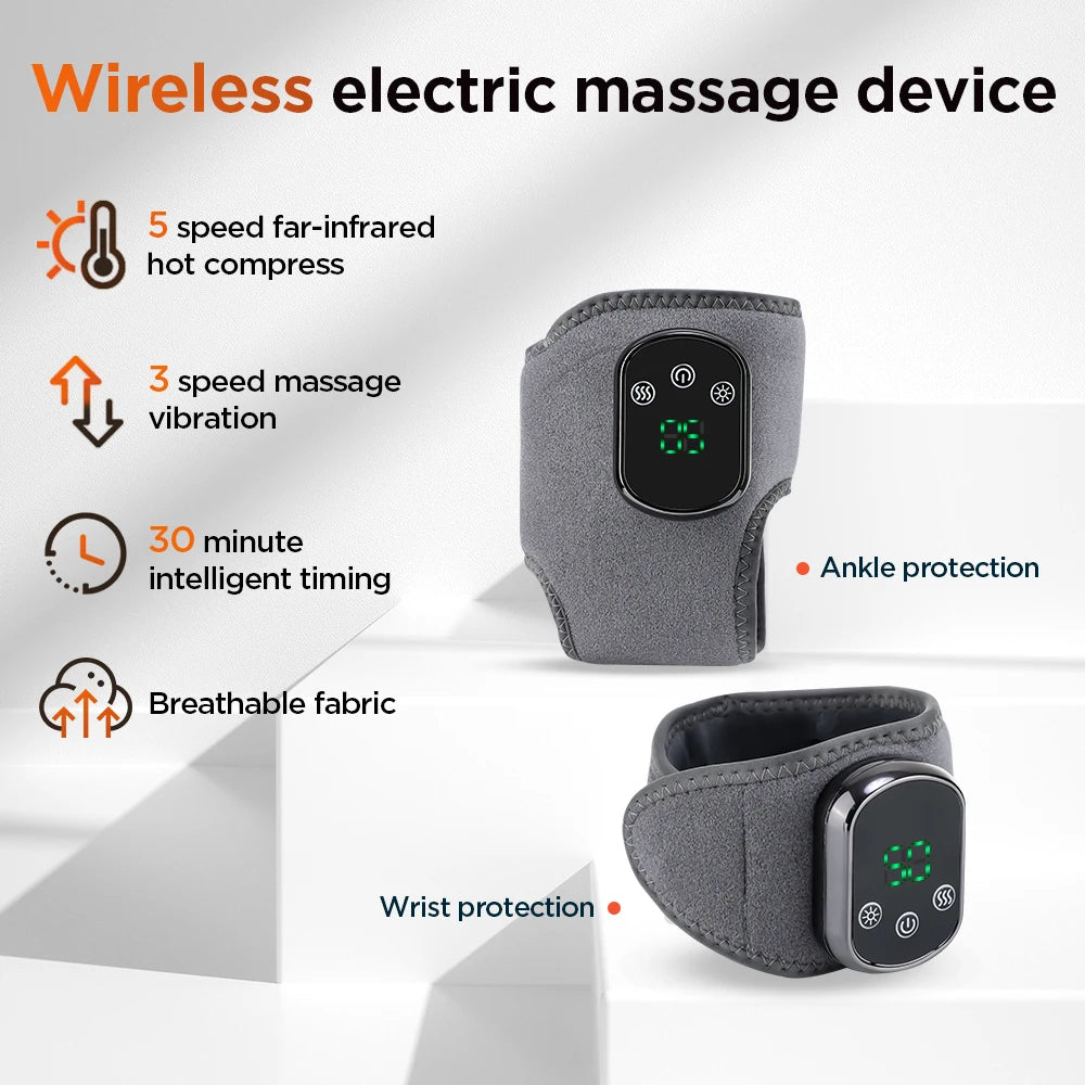 Hailicare Rechargeable Electric Heating Ankle Brace Vibration Massager