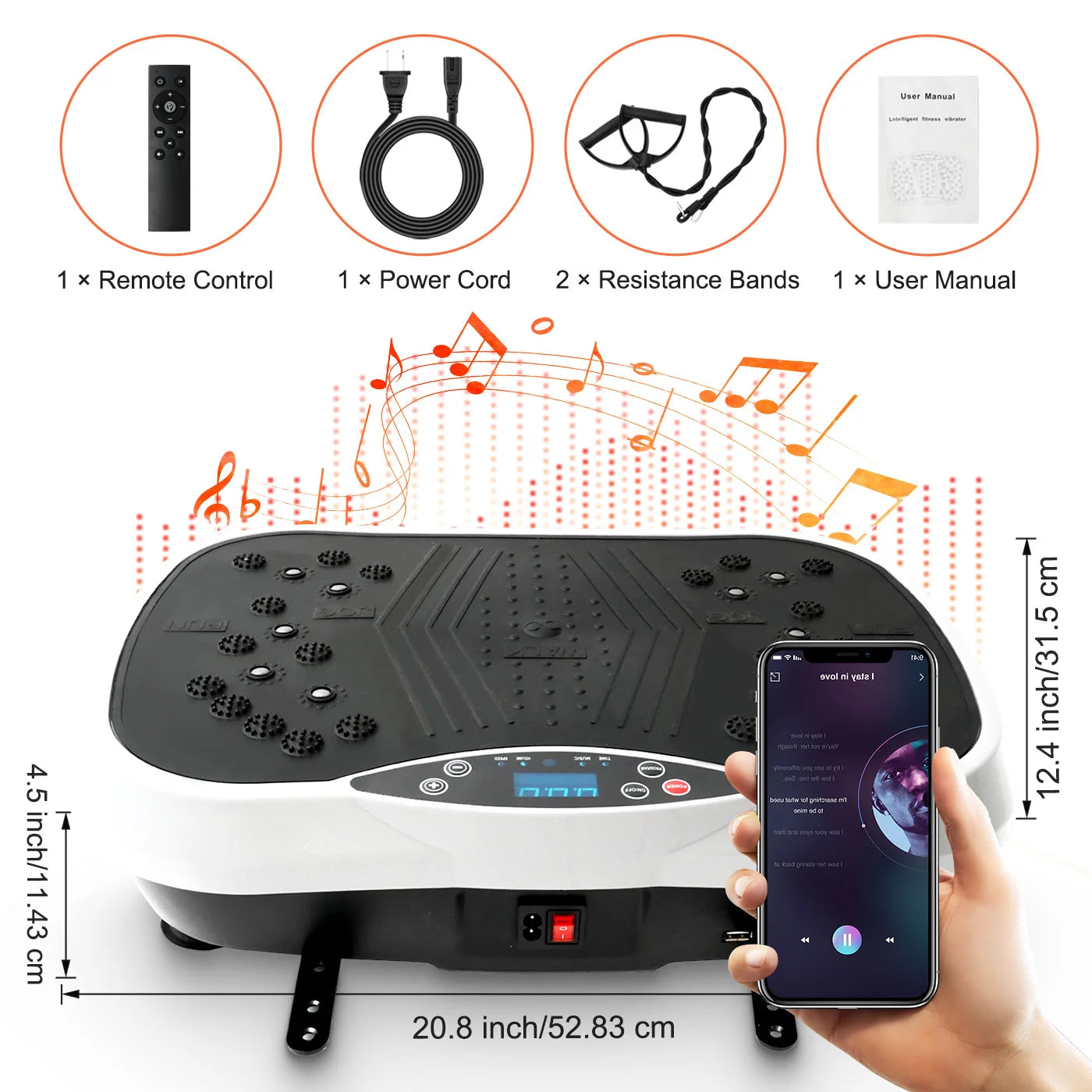 Portable Full Body Vibration Exercise Plate With Remote Control