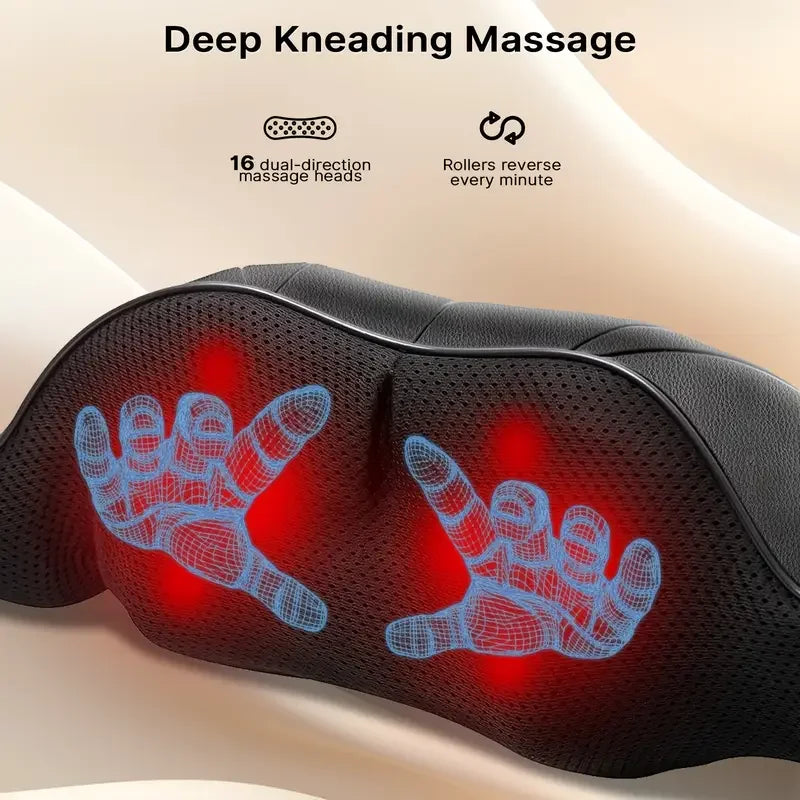 Electric Shiatsu Back Neck Massage Pillow With Heat