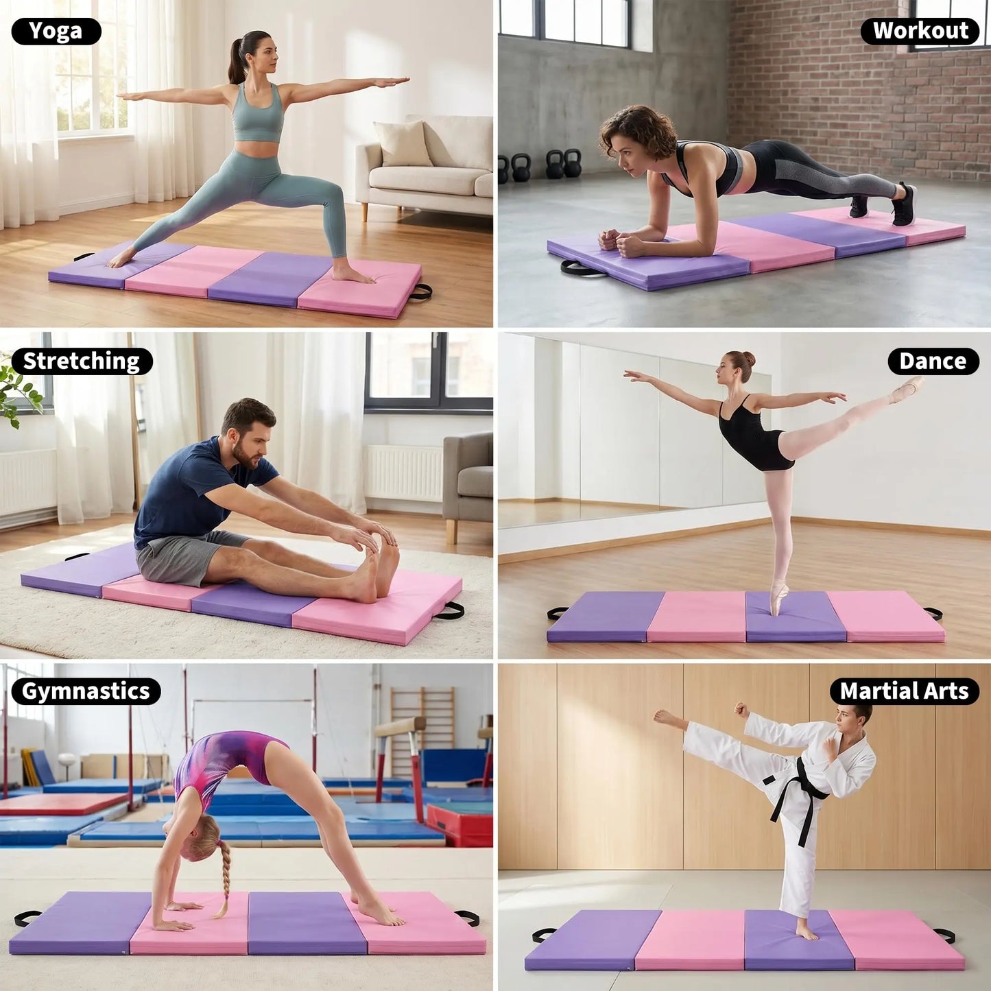 HiMISS Folding Gymnastics Mat For Home Exercise And Training