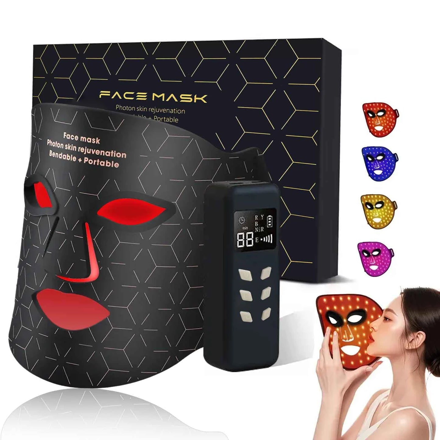 Portable Led Light Therapy Mask For Facial Skin Rejuvenation