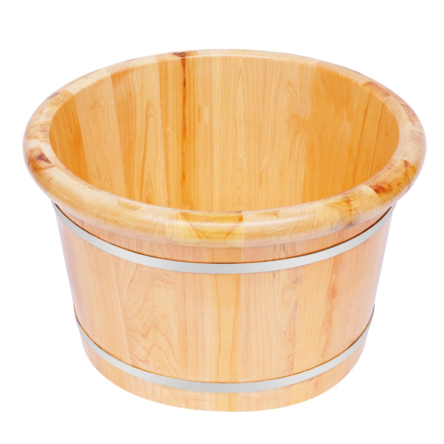 Natural Cedar Wood Foot Spa Bucket With Massage Roller Tub