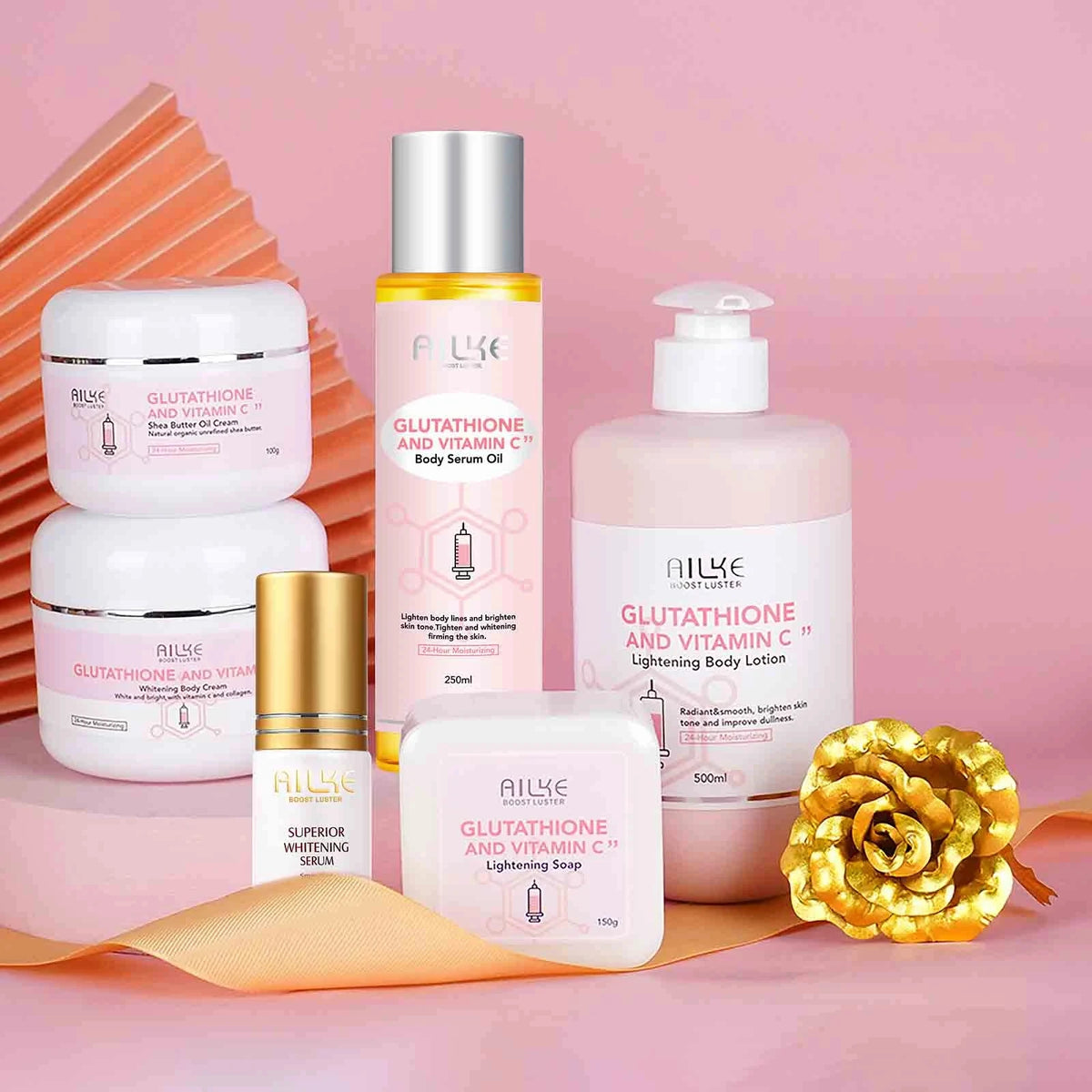 AILKE Glutathione and Vitamin C Brightening Moisturizing Skincare Set
