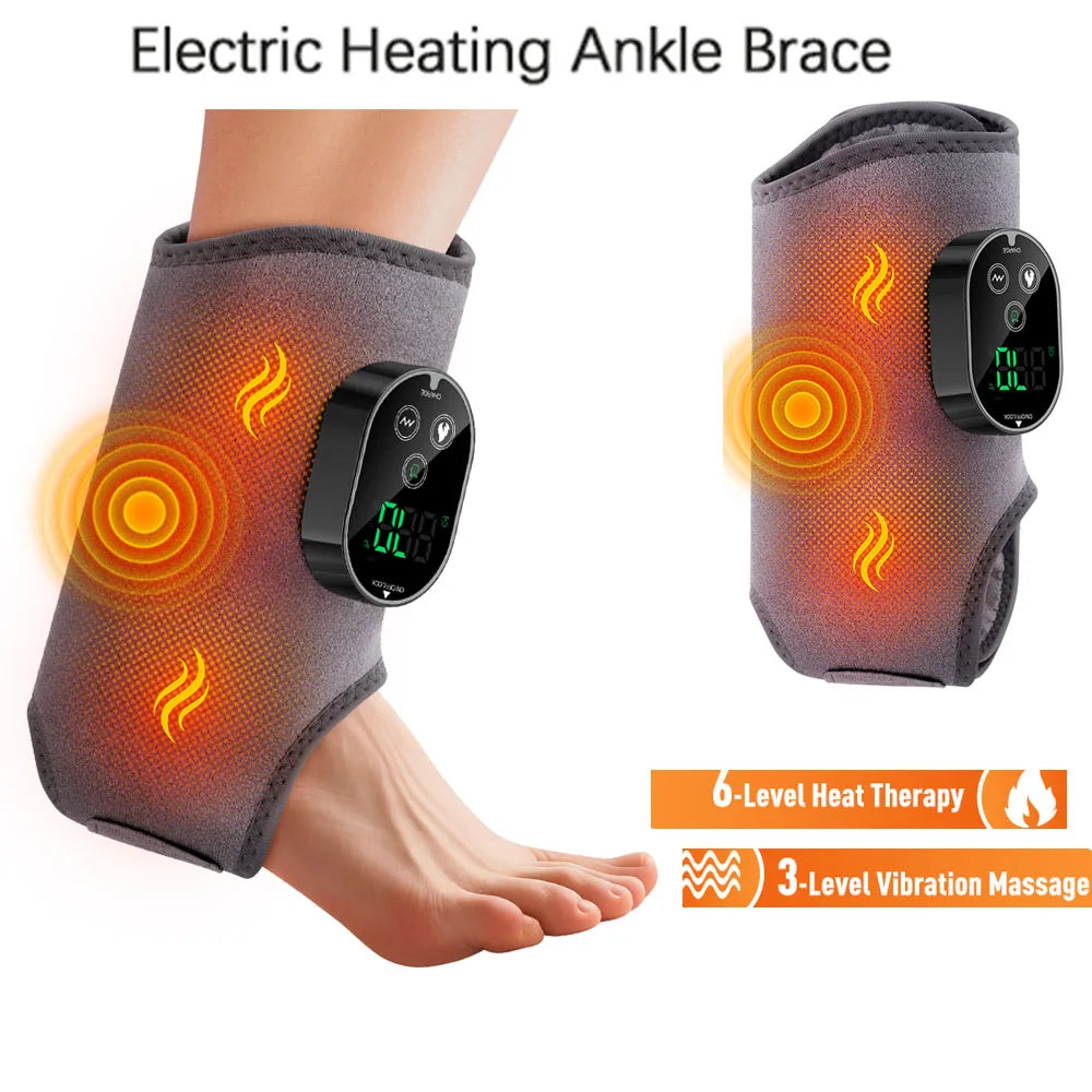 Hailicare Rechargeable Electric Heating Ankle Brace Vibration Massager