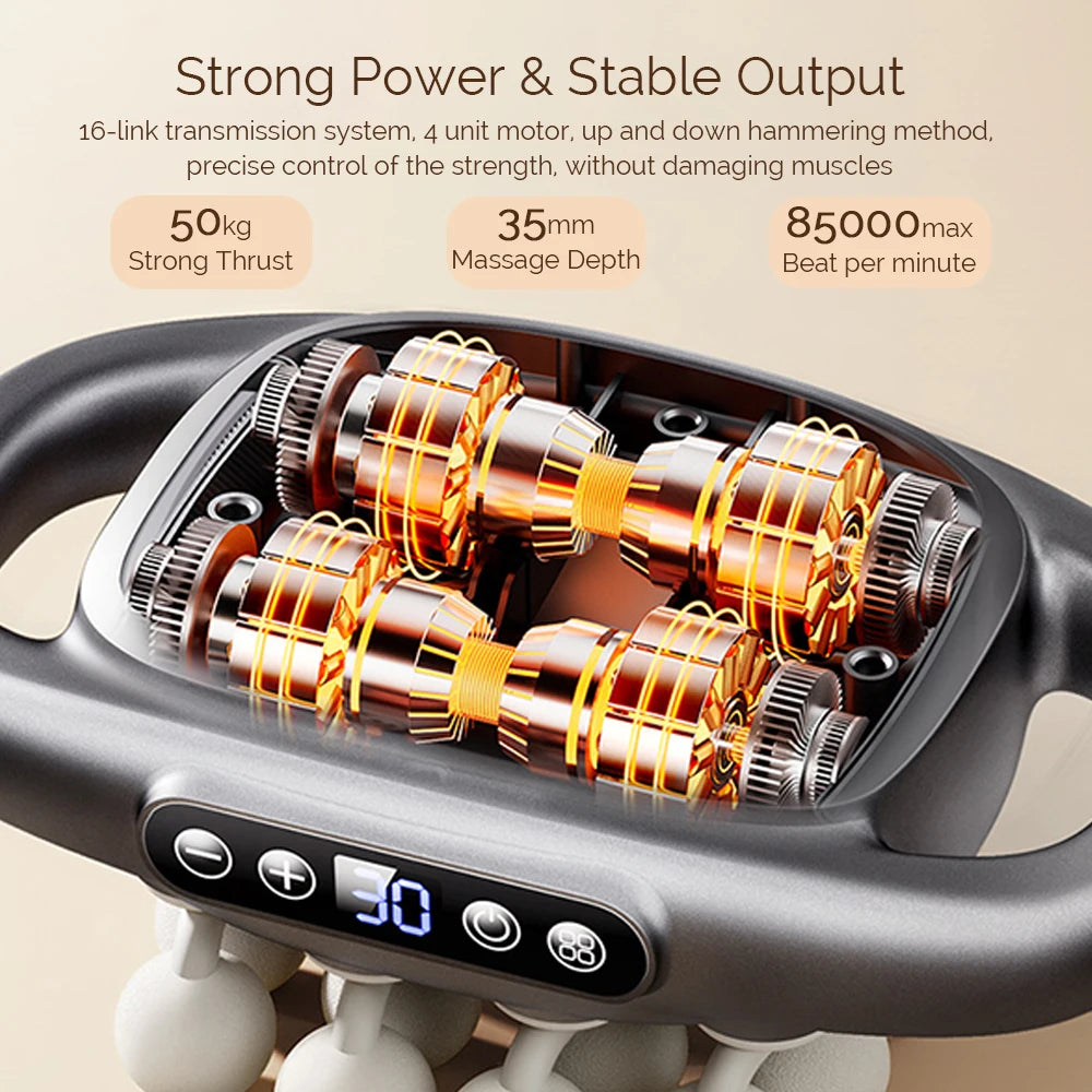 Foreverlily 16-Head Fascia Gun High-Frequency Vibration Massage