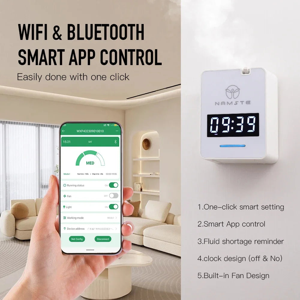 Namste 500m3 Bluetooth Wall Mount Essential Oil Aroma Diffuser
