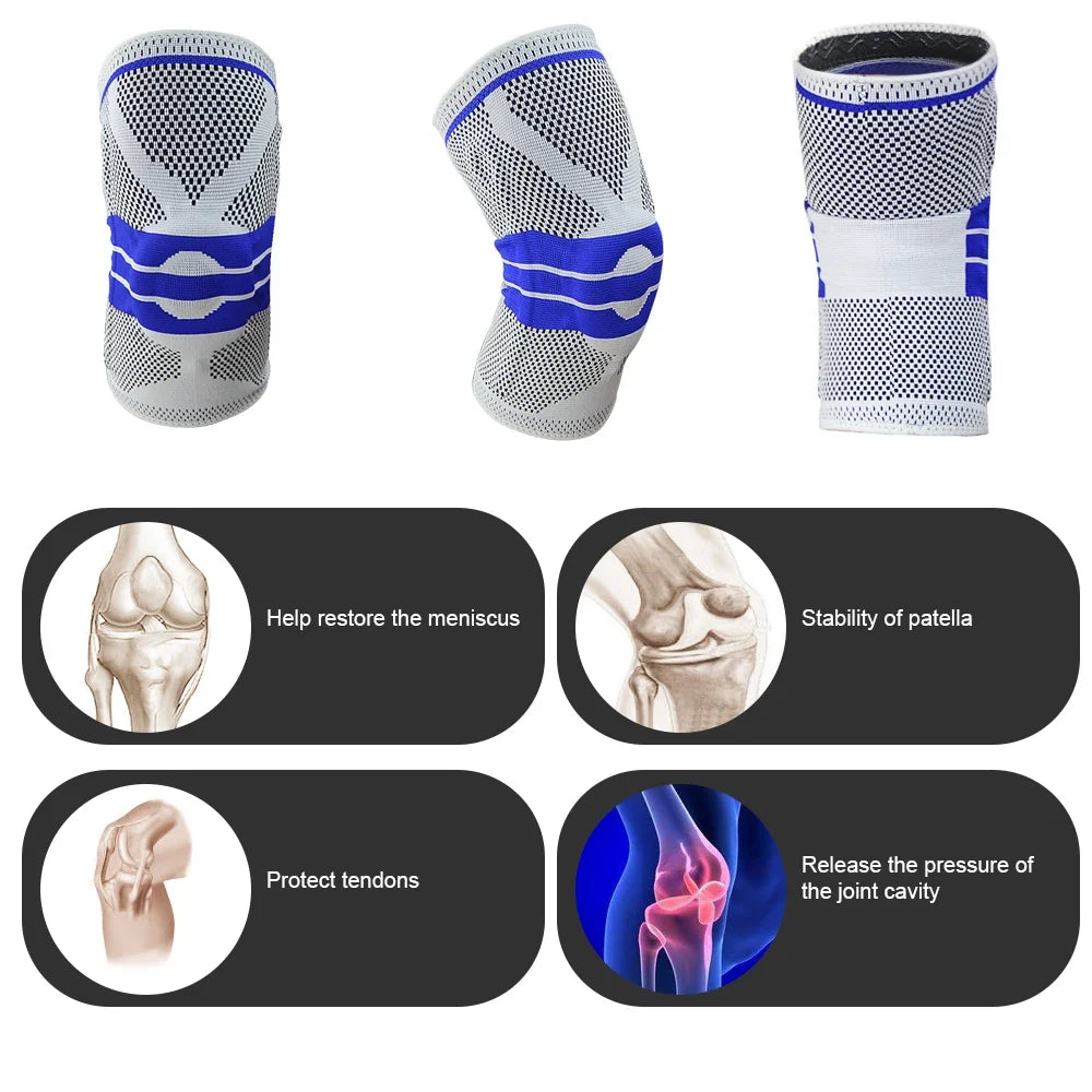 Breathable Knit Knee Compression Sleeve for Running and Joint Support
