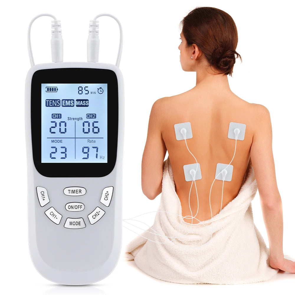Rechargeable EMS TENS Muscle Stimulator Device With Digital Display