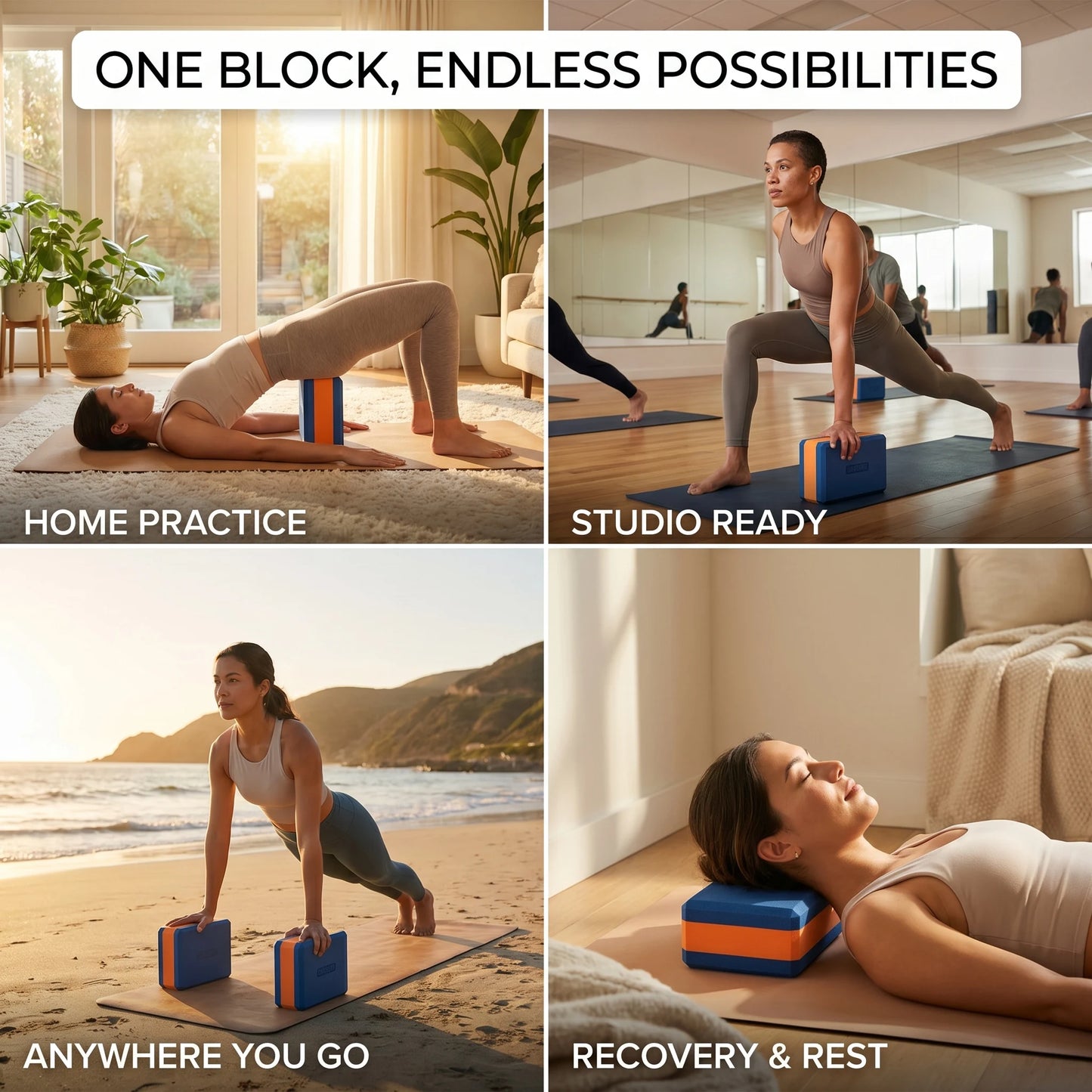 Hapbear Premium High Density Eva Foam Yoga Training Blocks