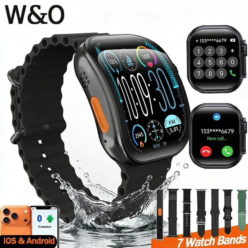 W&O Smart Watch With Call Function And Fitness Tracking