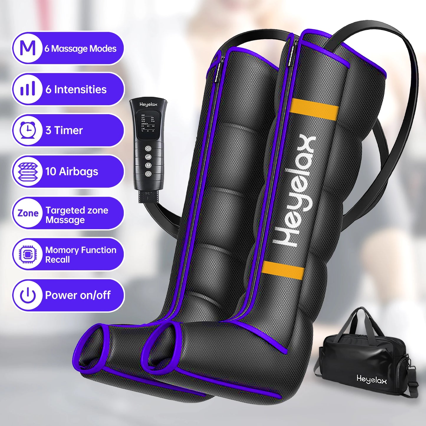 Heyelax Leg Compression Massager For Muscle Recovery And Pain Relief