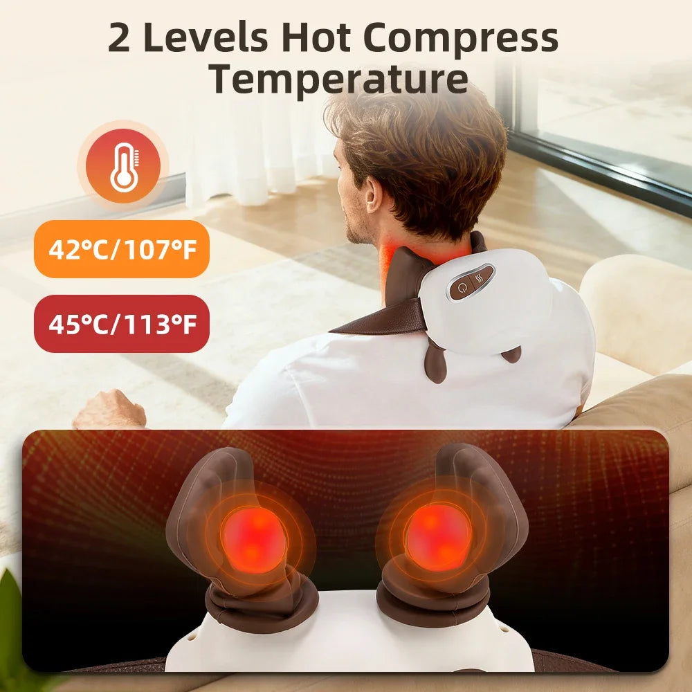 PASTSKY Electric Neck Massager Shiatsu Shoulder With Three Level Adjustment