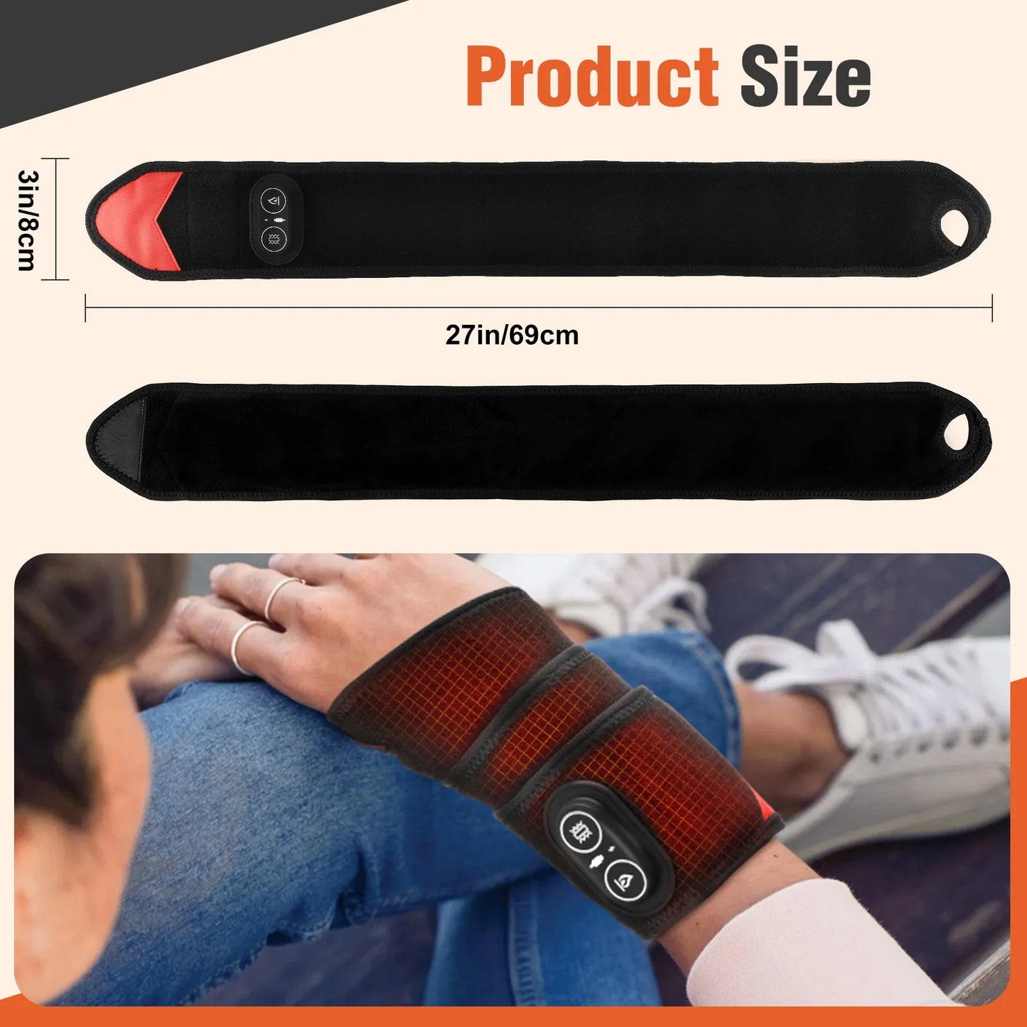 Hailicare Cordless LED Red Light Vibration Heating Wrap