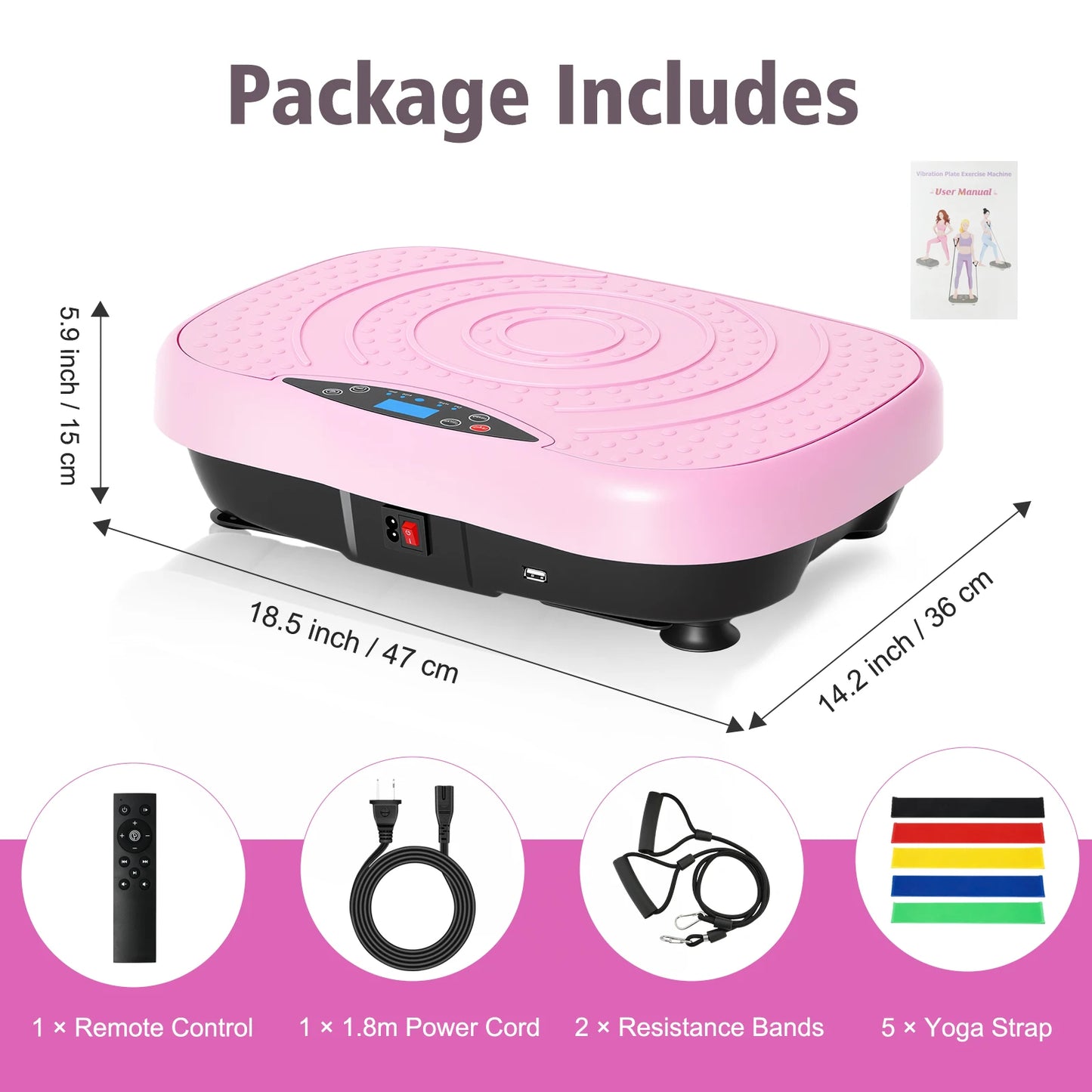 Portable Full Body Vibration Exercise Plate With Remote Control