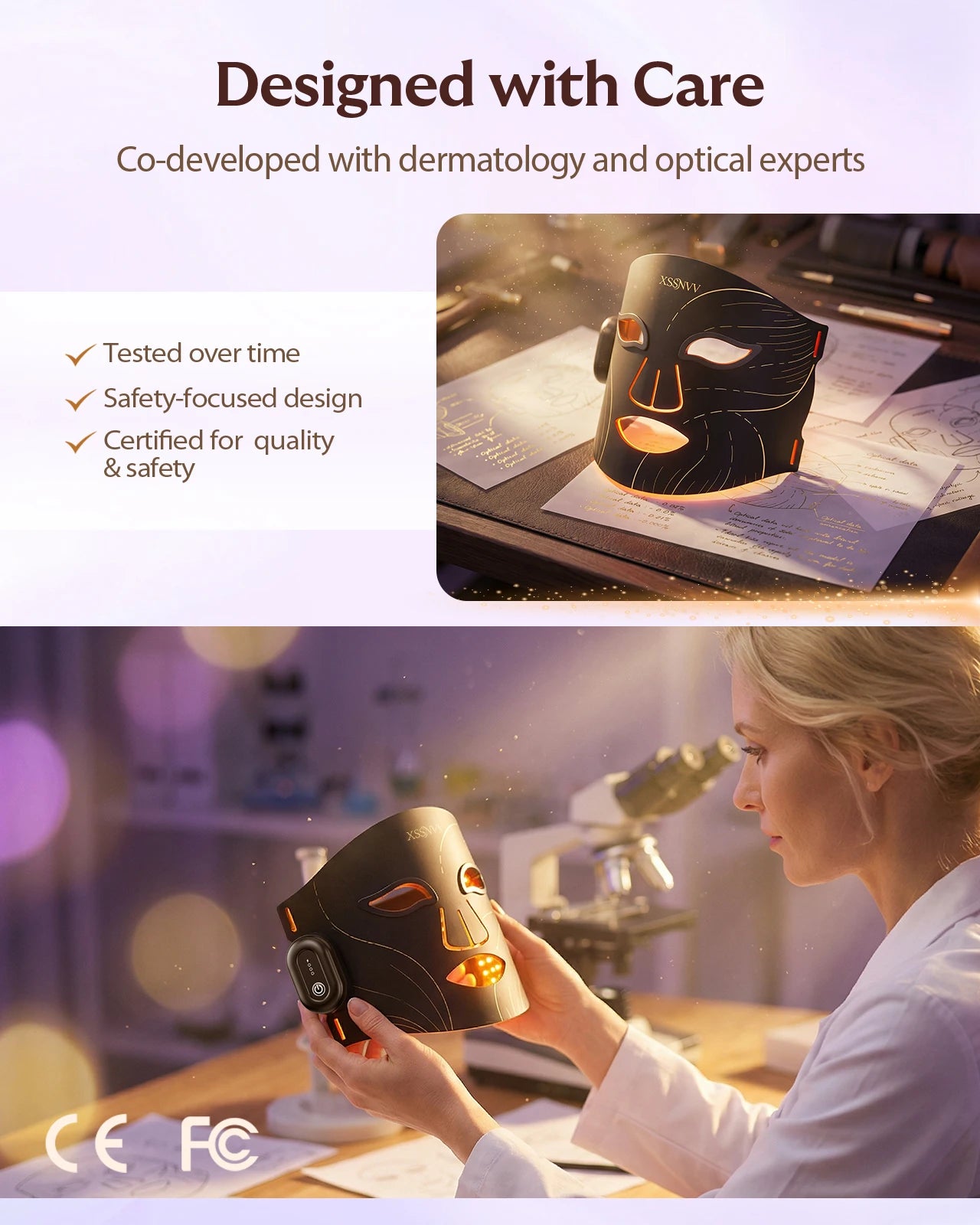 Rechargeable Wireless Led Beauty Mask For Advanced Facial Skin Care