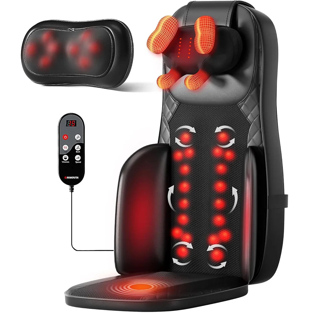 HOMEMASSA 3-in-1 Shiatsu Neck and Back Massage Cushion With Heat