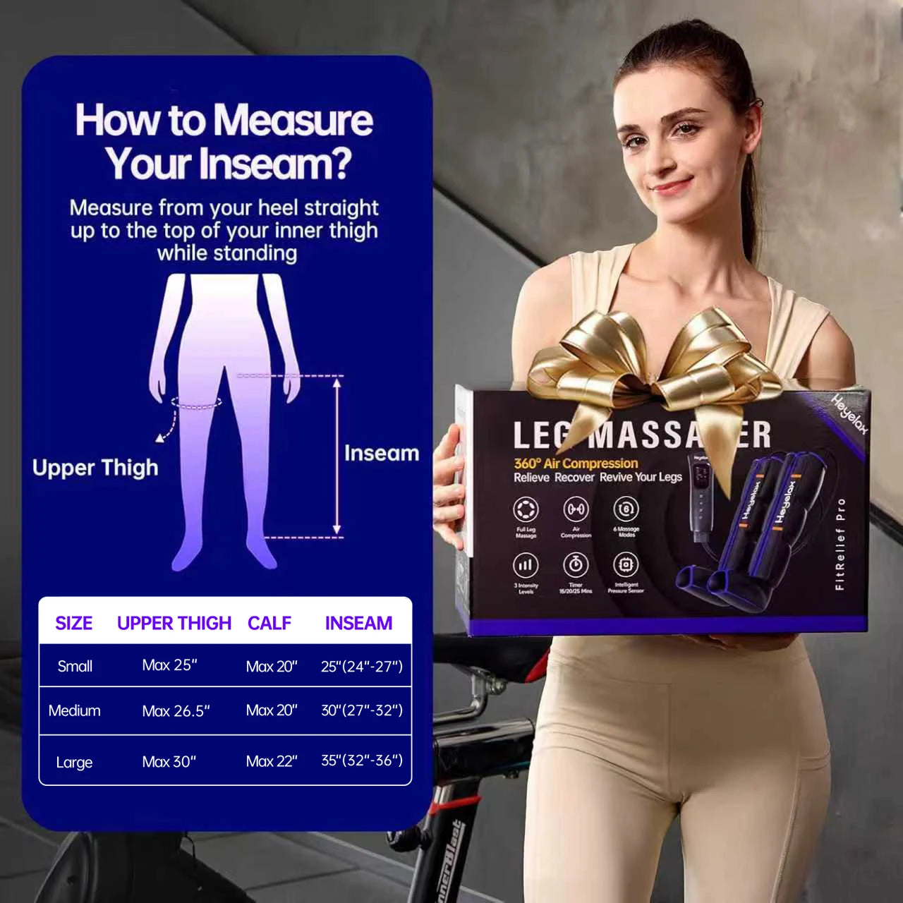 Heyelax Leg Compression Massager For Muscle Recovery And Pain Relief