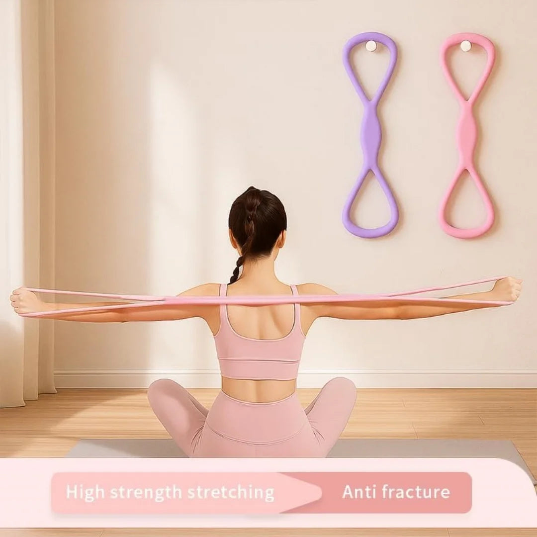 Resistance Bands With Handles Figure 8 Elastic Fitness Band For Home Workout