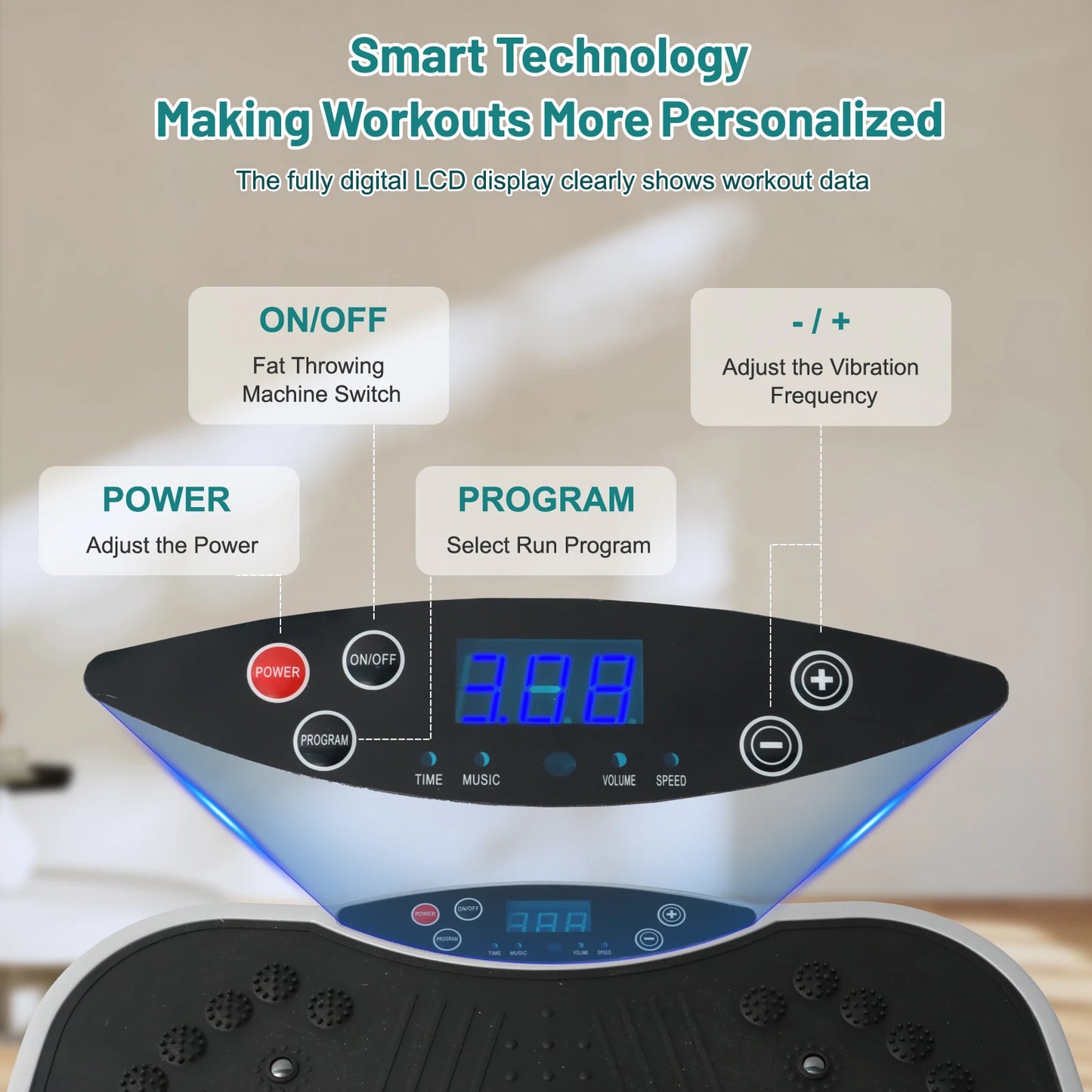 Portable Full Body Vibration Exercise Plate With Remote Control
