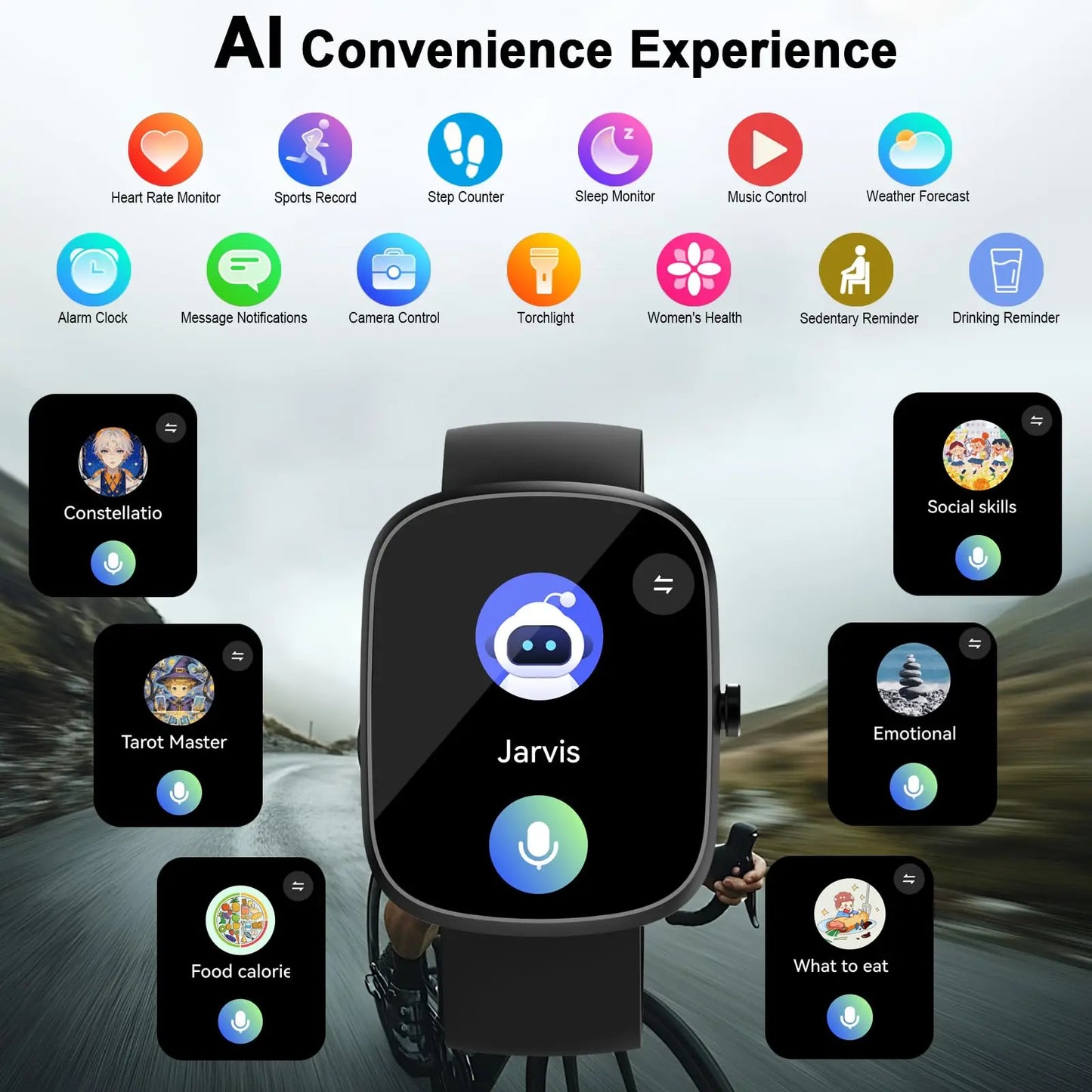 Nerunsa AI Smart Watch With ChatGPT Voice Assistant 1.91 Inch HD Curved Display