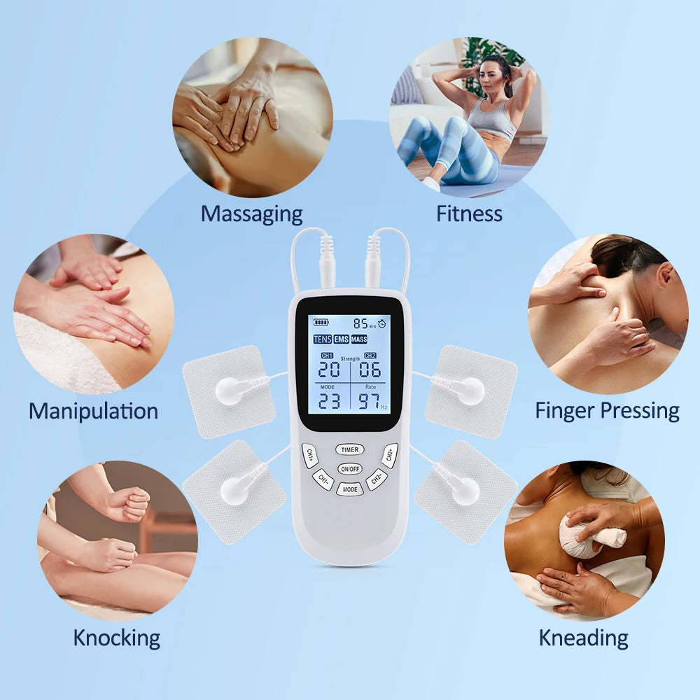 Rechargeable EMS TENS Muscle Stimulator Device With Digital Display