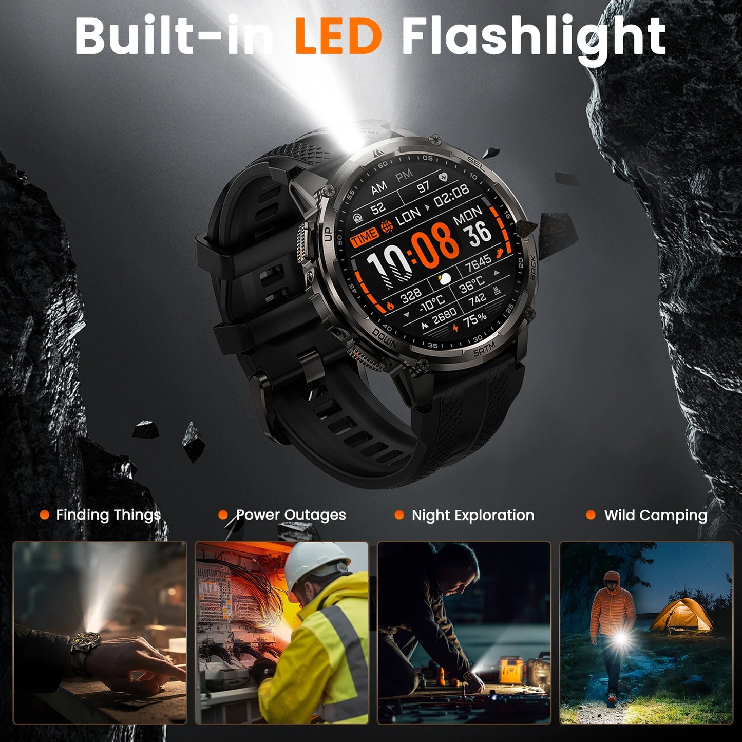 KOSPET Tank T4C Smartwatch Dual Band GPS Waterproof