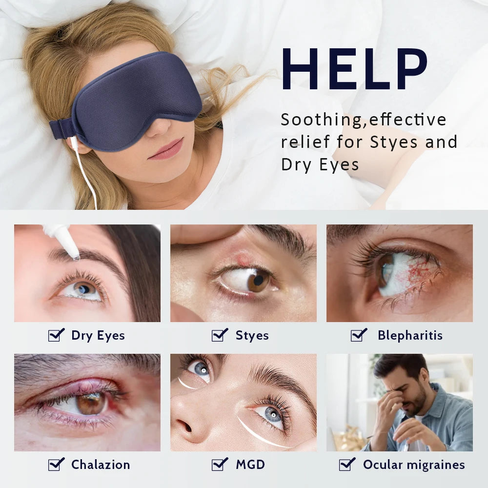 Hailicare Heated Steam Eye Mask 3D Massage For Sleep Relief