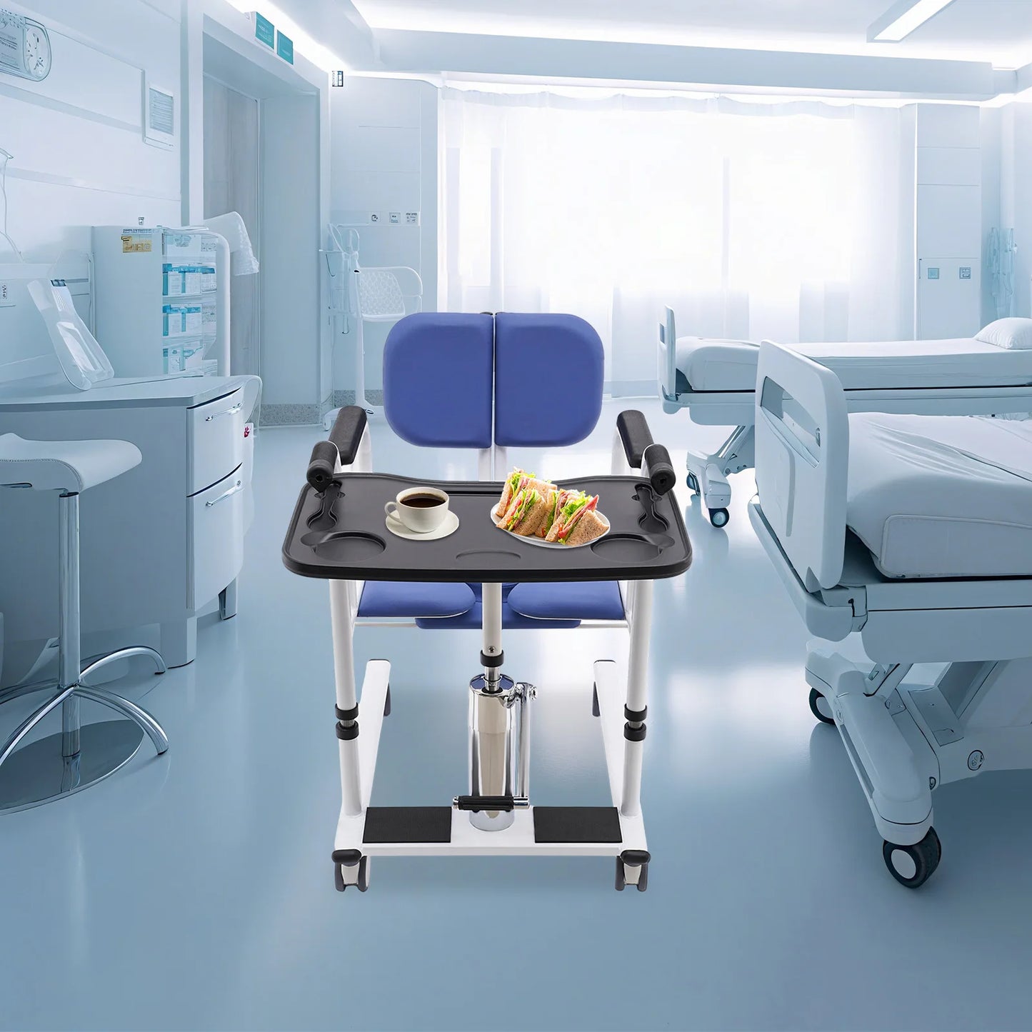 Hydraulic Patient Lift Transfer Chair 330Lb Height Adjustable Shower Chair