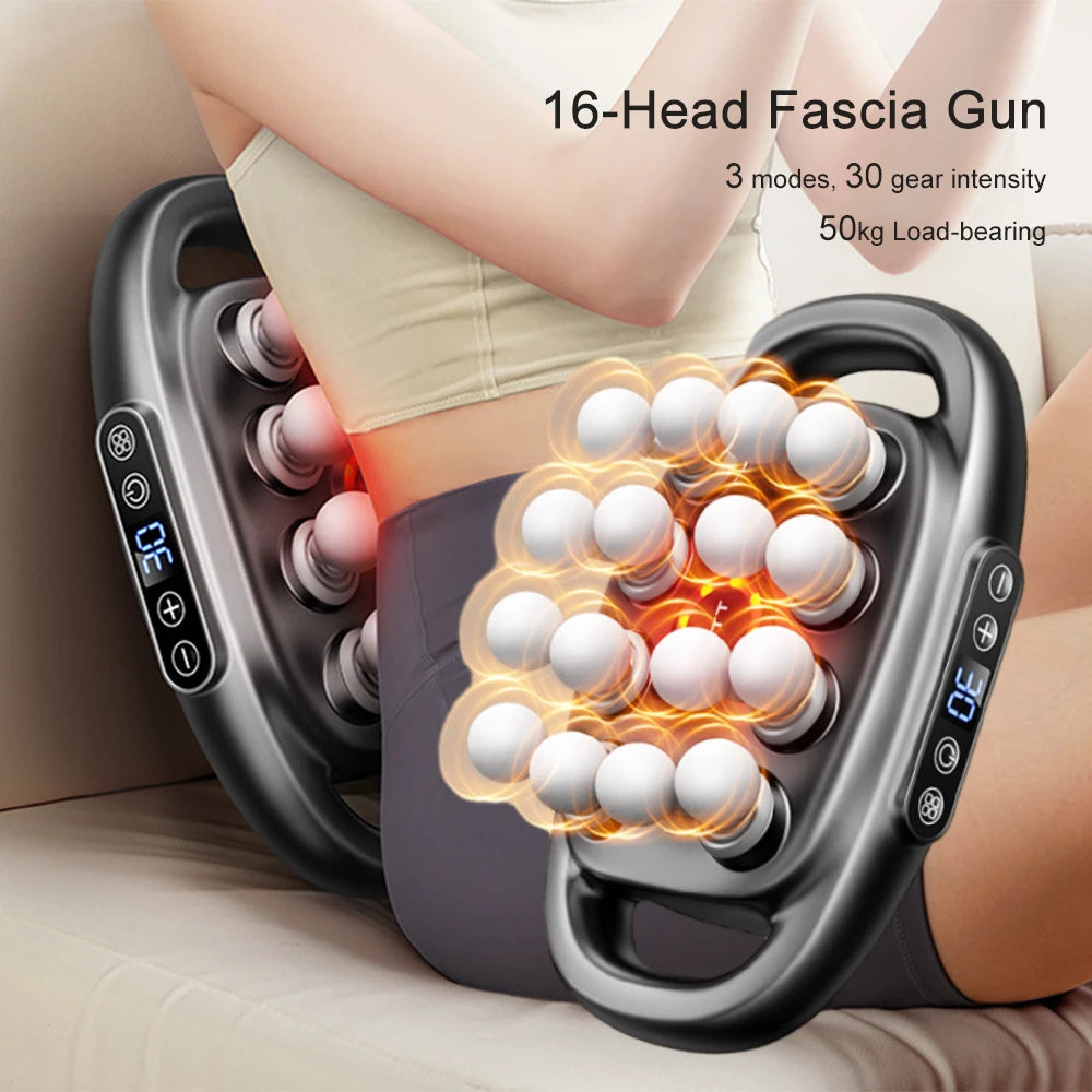 Foreverlily 16-Head Fascia Gun High-Frequency Vibration Massage
