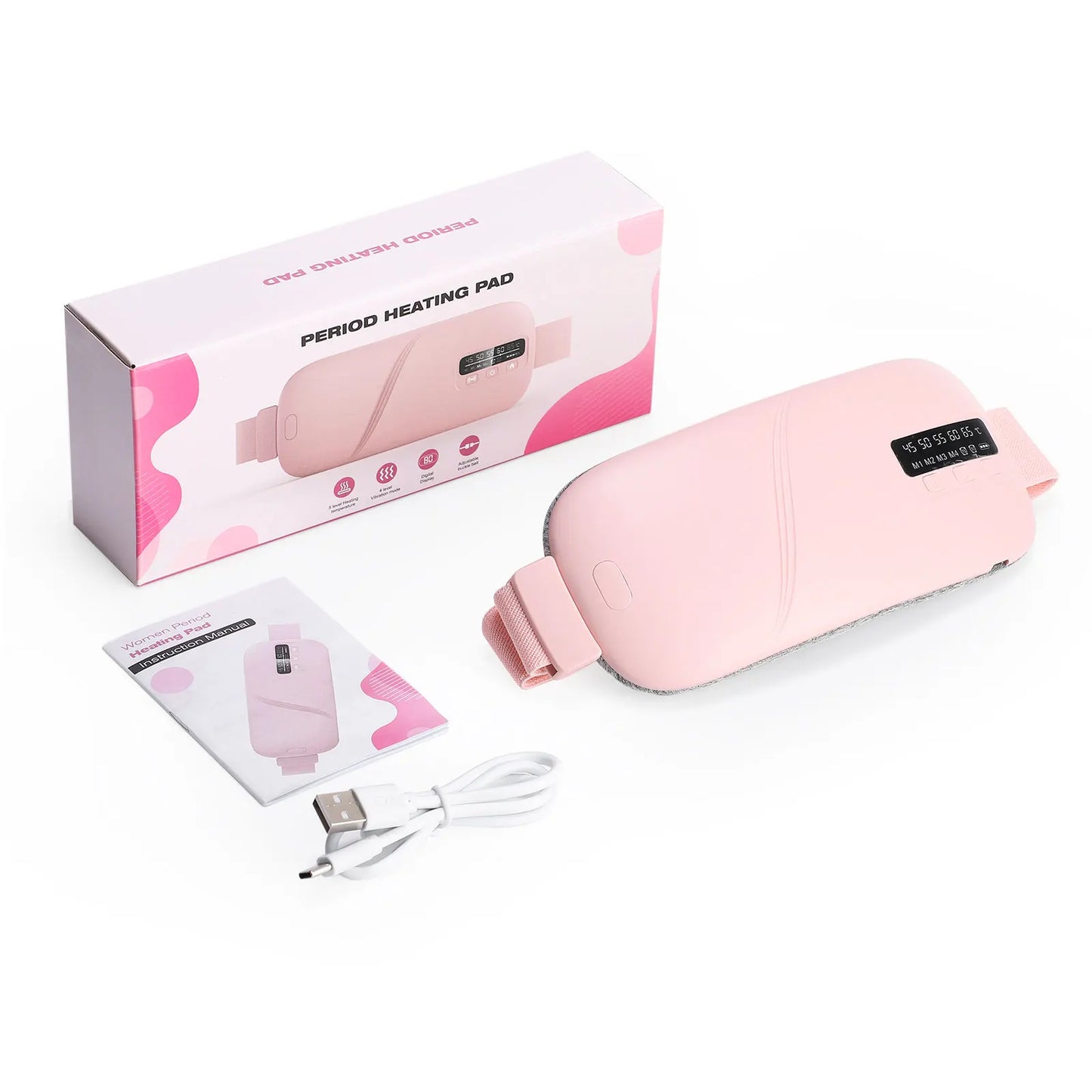 Pastsky Electric Heating Waist Massage Belt For Menstrual Cramp Relief