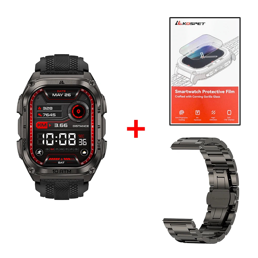 KOSPET Tank M4 Smart Watch GPS 10ATM Waterproof Health Monitor