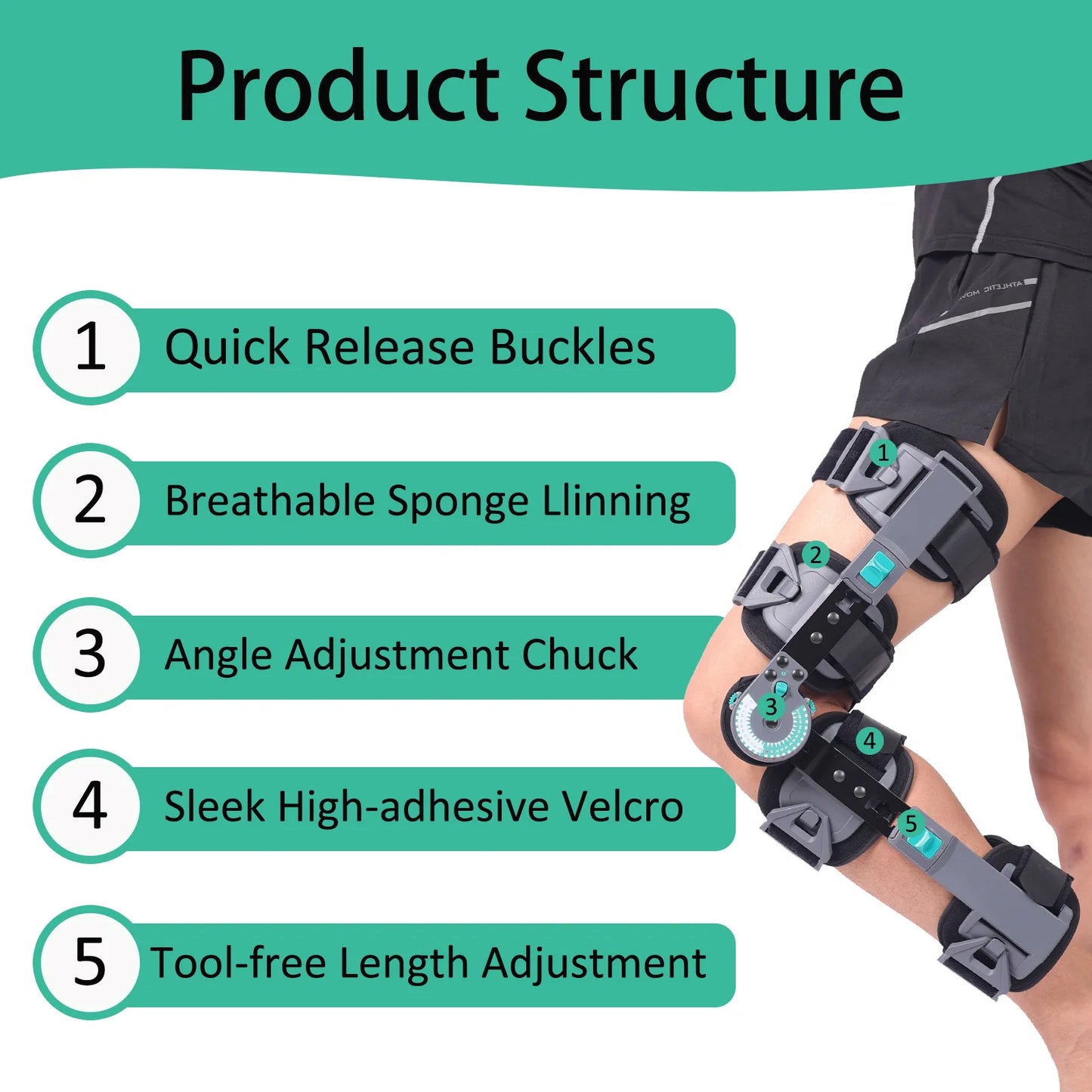 KOMZER Hinged Knee Brace Post Op ACL ROM Recovery Support