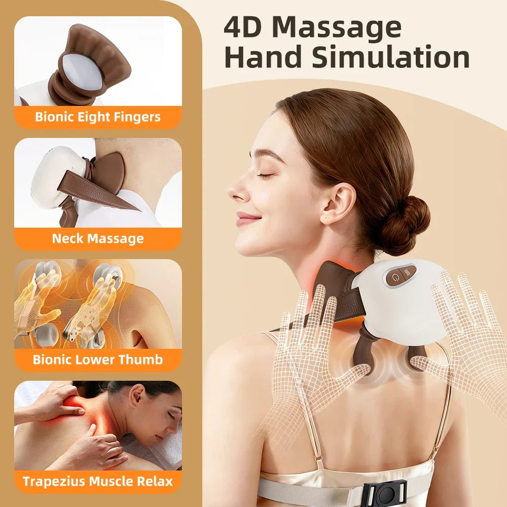 PASTSKY Electric Neck Massager Shiatsu Shoulder With Three Level Adjustment
