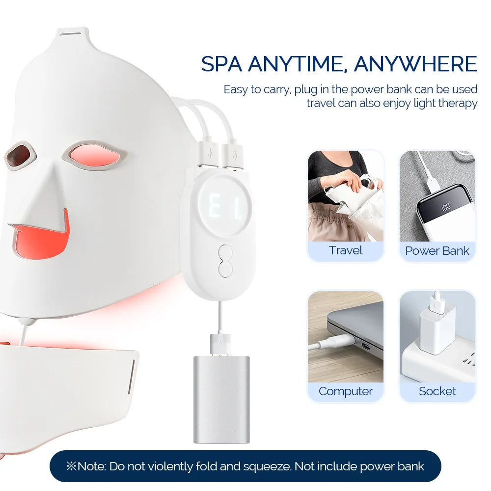 Foreverlily Silicone Led Facial Mask With Red Light Therapy
